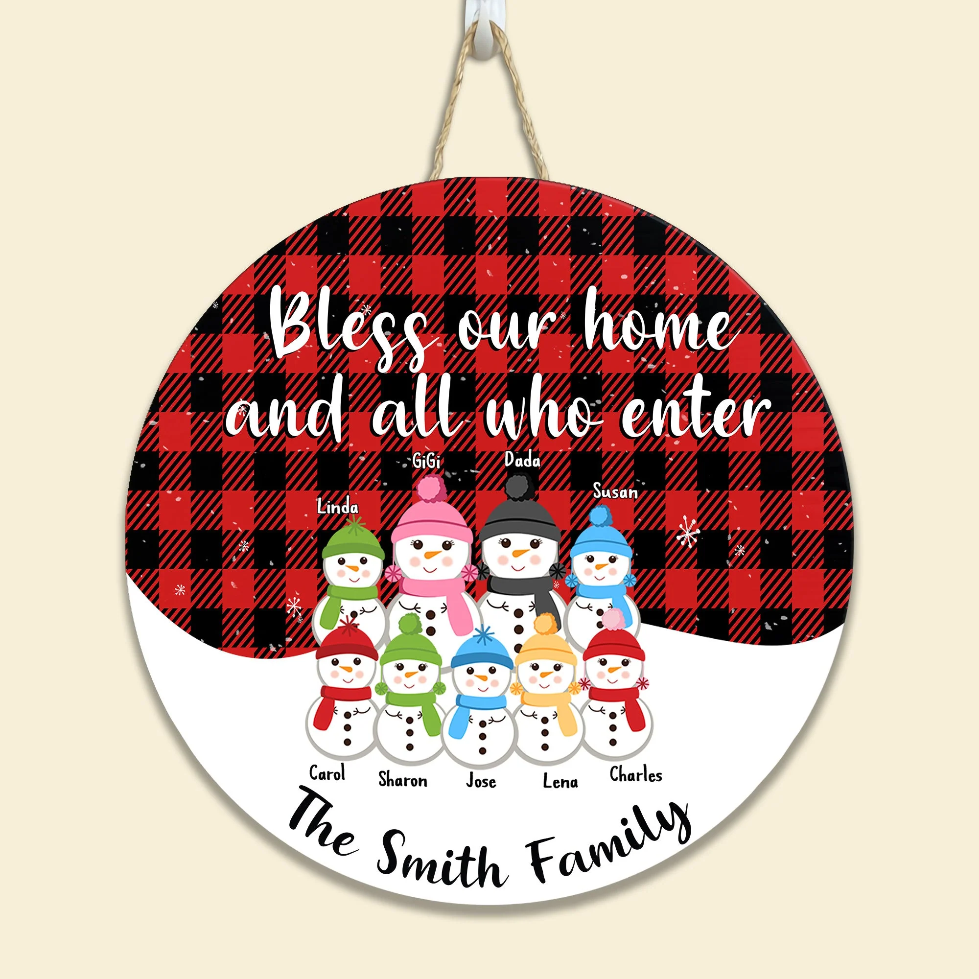 Bless This Home And All Who Enter - Personalized Wood Wreath - Image 3