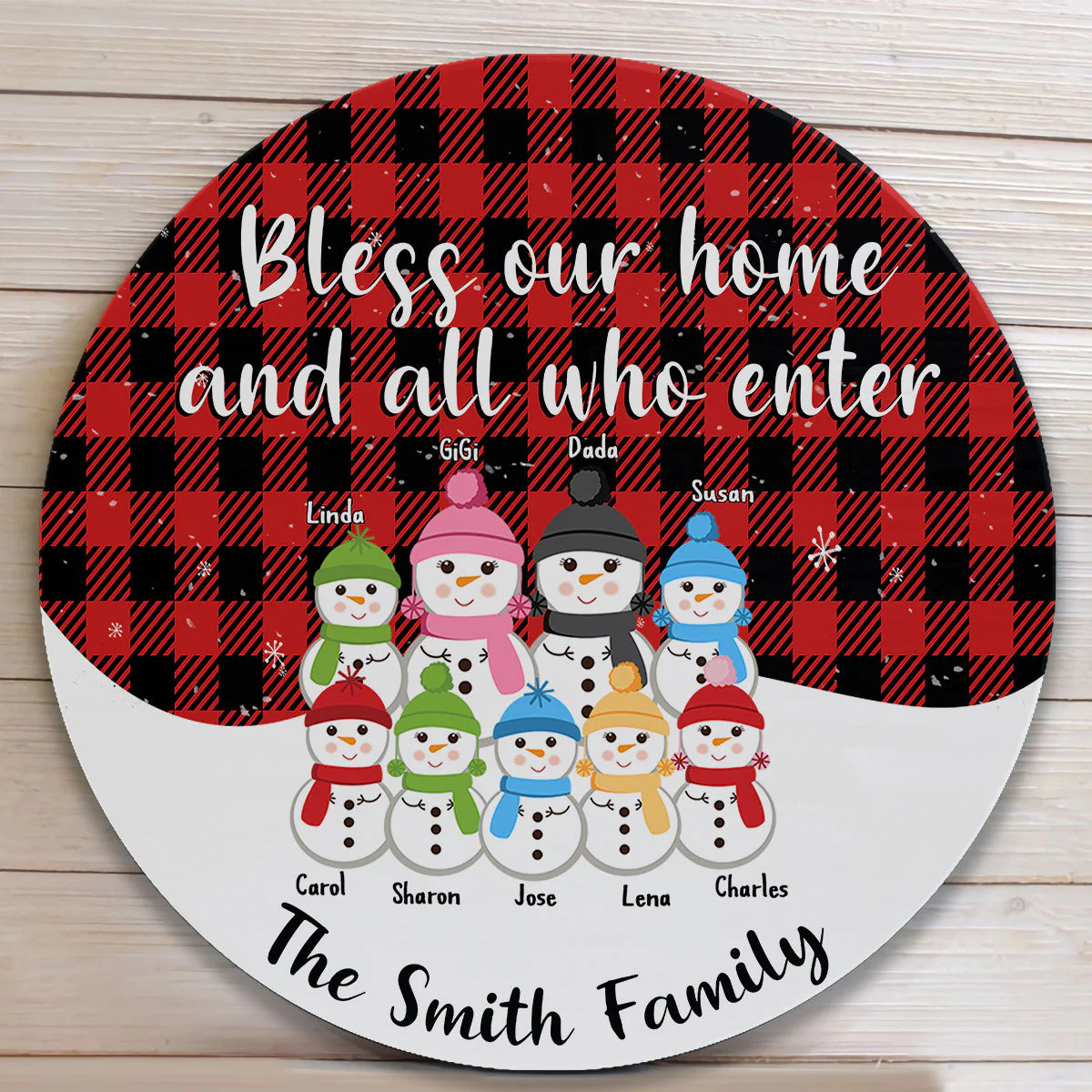 Bless This Home And All Who Enter - Personalized Wood Wreath - Image 4