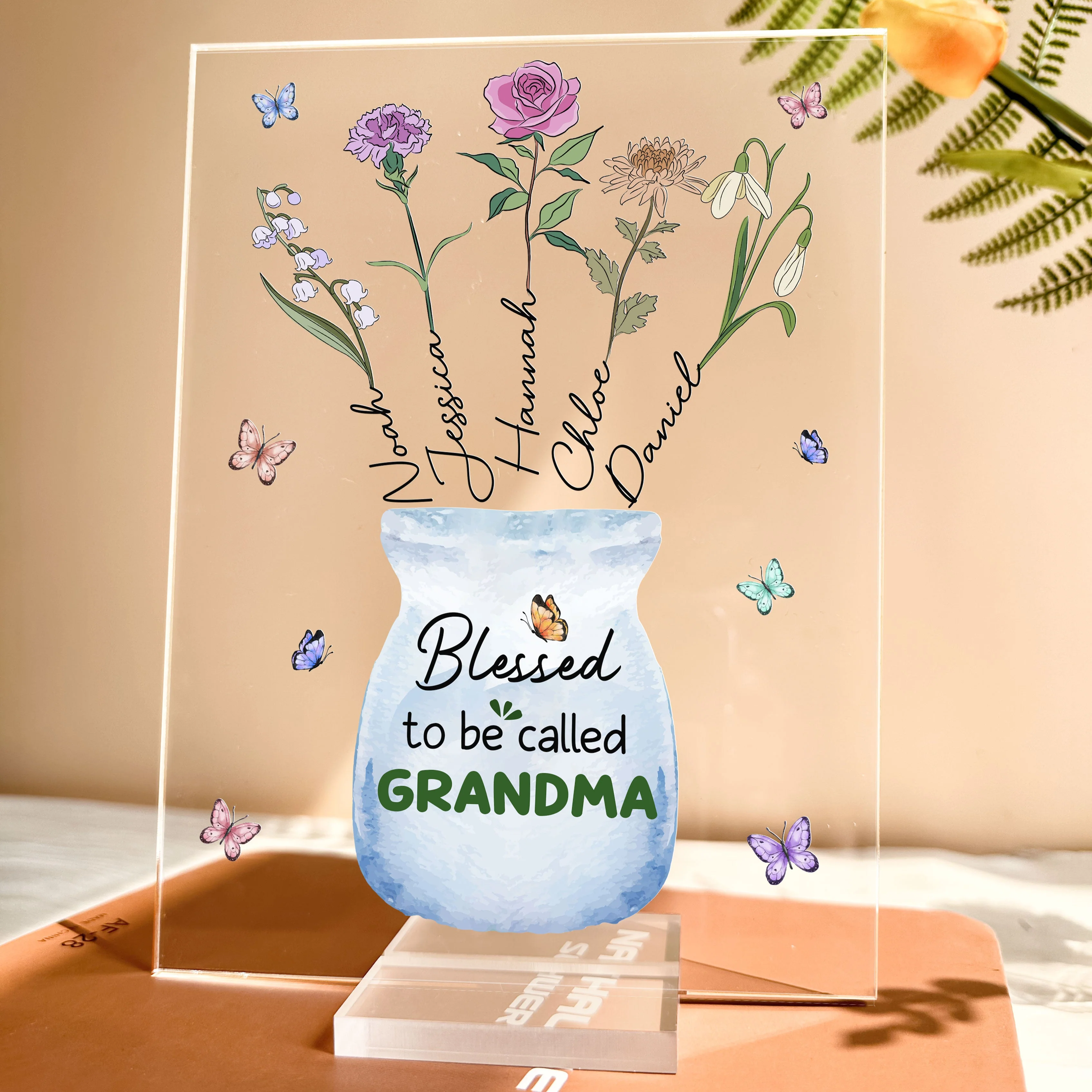 Blessed To Be Called Grandma - Personalized Acrylic Plaque - Image 4