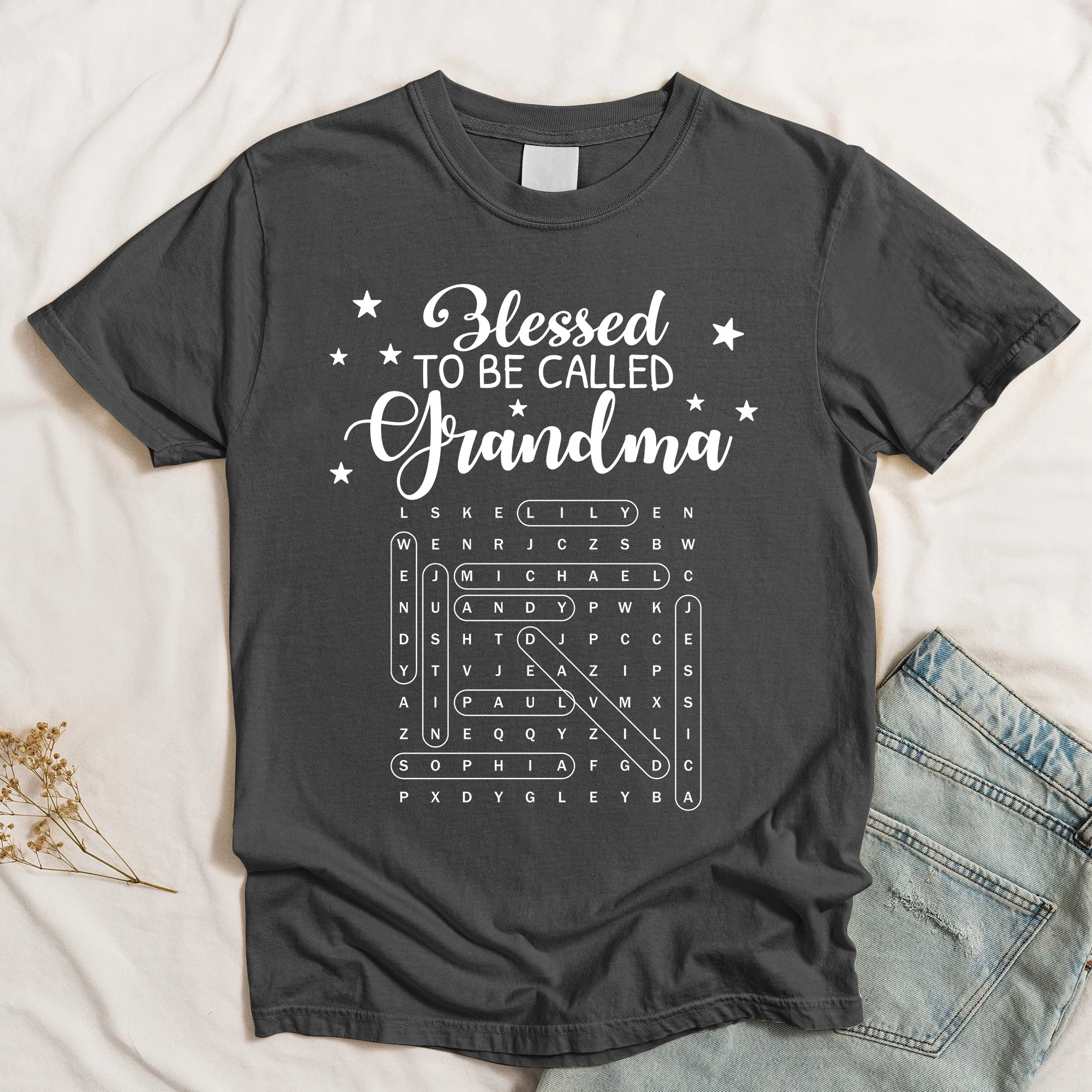 Blessed To Be Called Grandma Word Search Puzzle - Personalized Shirt - Image 2