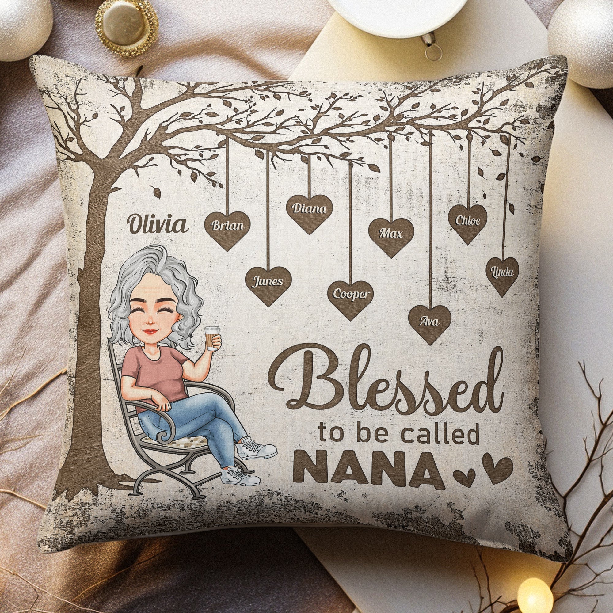 Blessed To Be Called Nana - Personalized Pillow (Insert Included) - Image 2