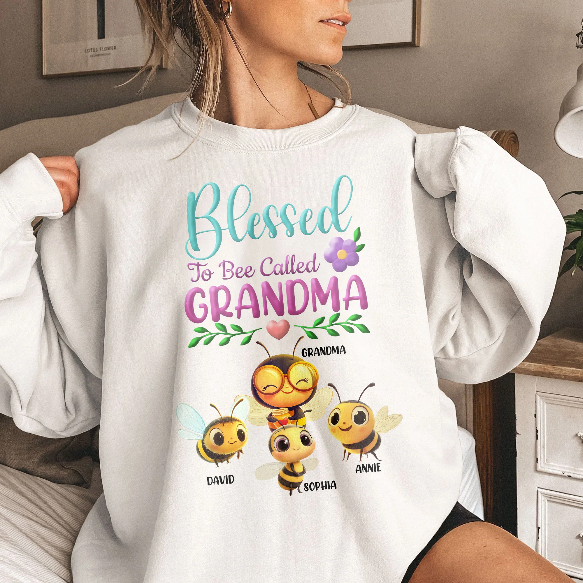 Blessed To Bee Called Grandma, Mom, Any Title - Personalized Shirt - Image 4