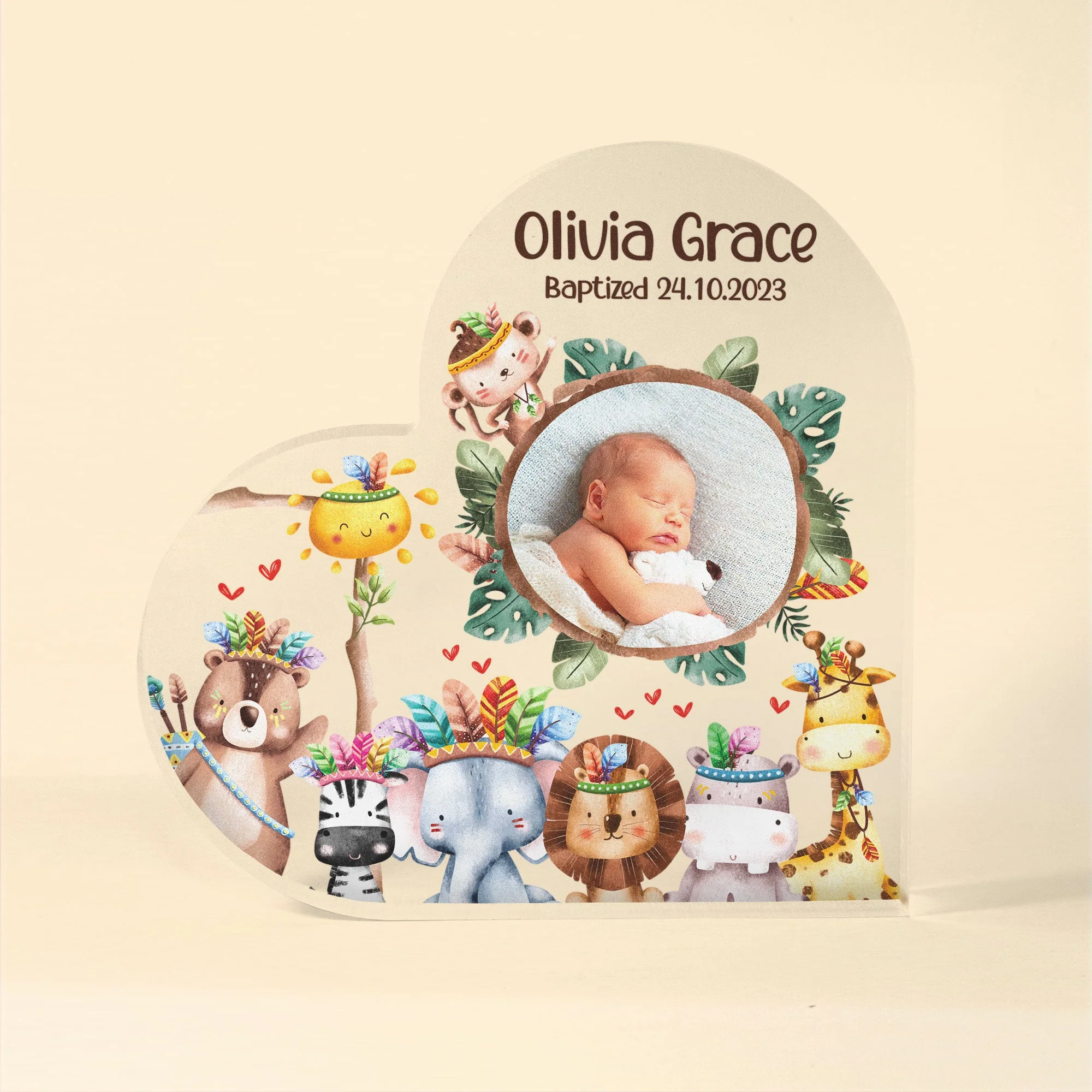 Blessings Baptism Gift From Godparents Religious Baby - Personalized Acrylic Photo Plaque - Image 5