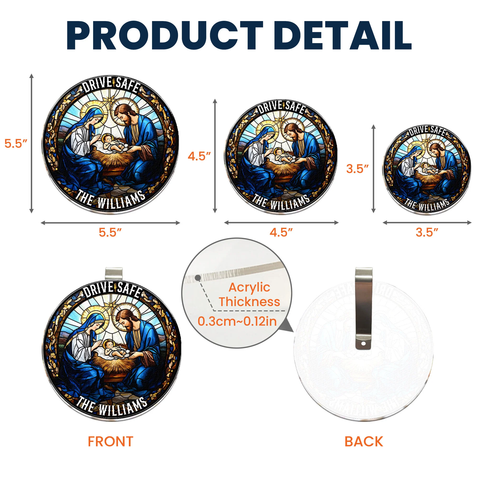 Blessings For Family Car - Personalized Acrylic Visor Clip - Image 4