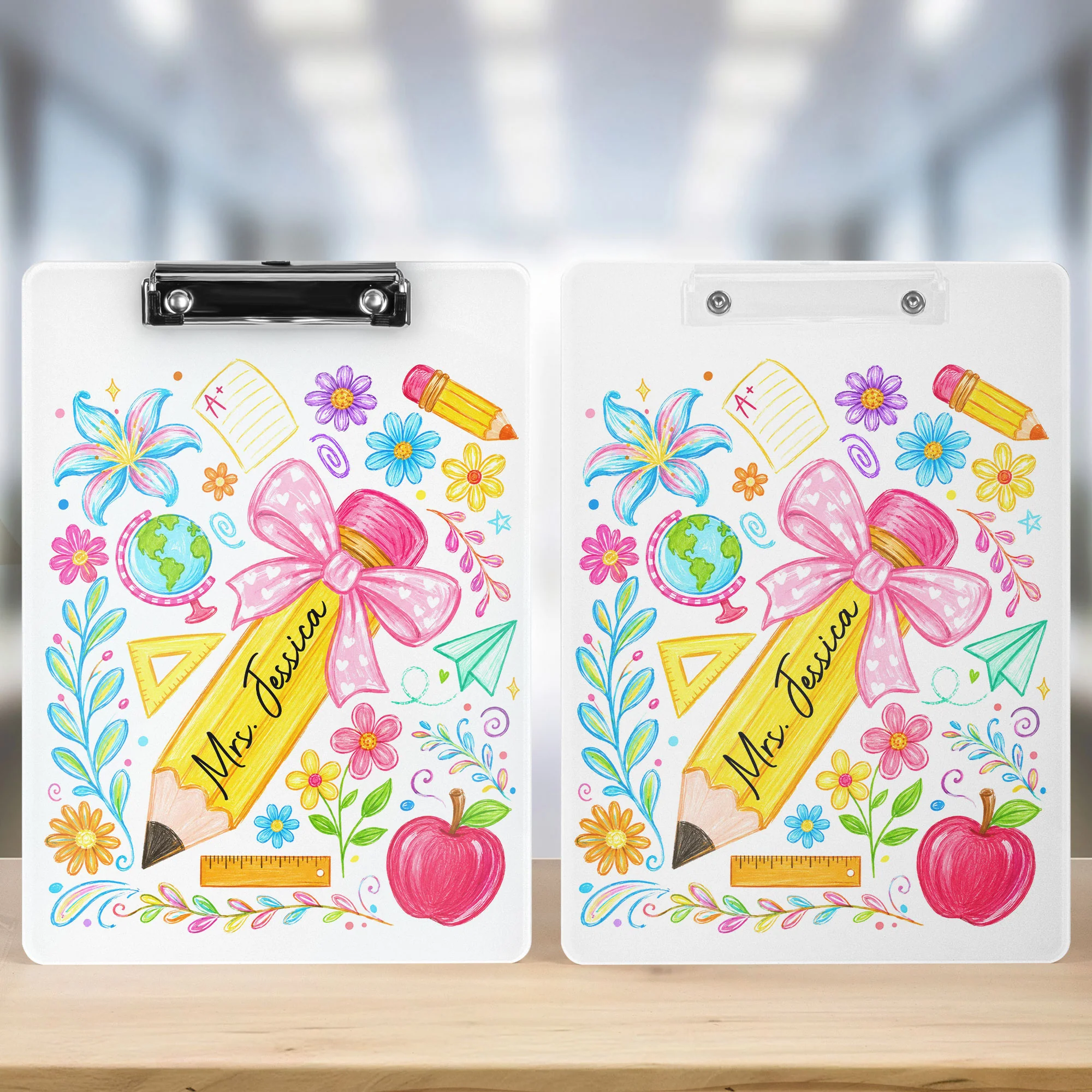 Boho Floral Pencil - Personalized Clipboard - Image 2