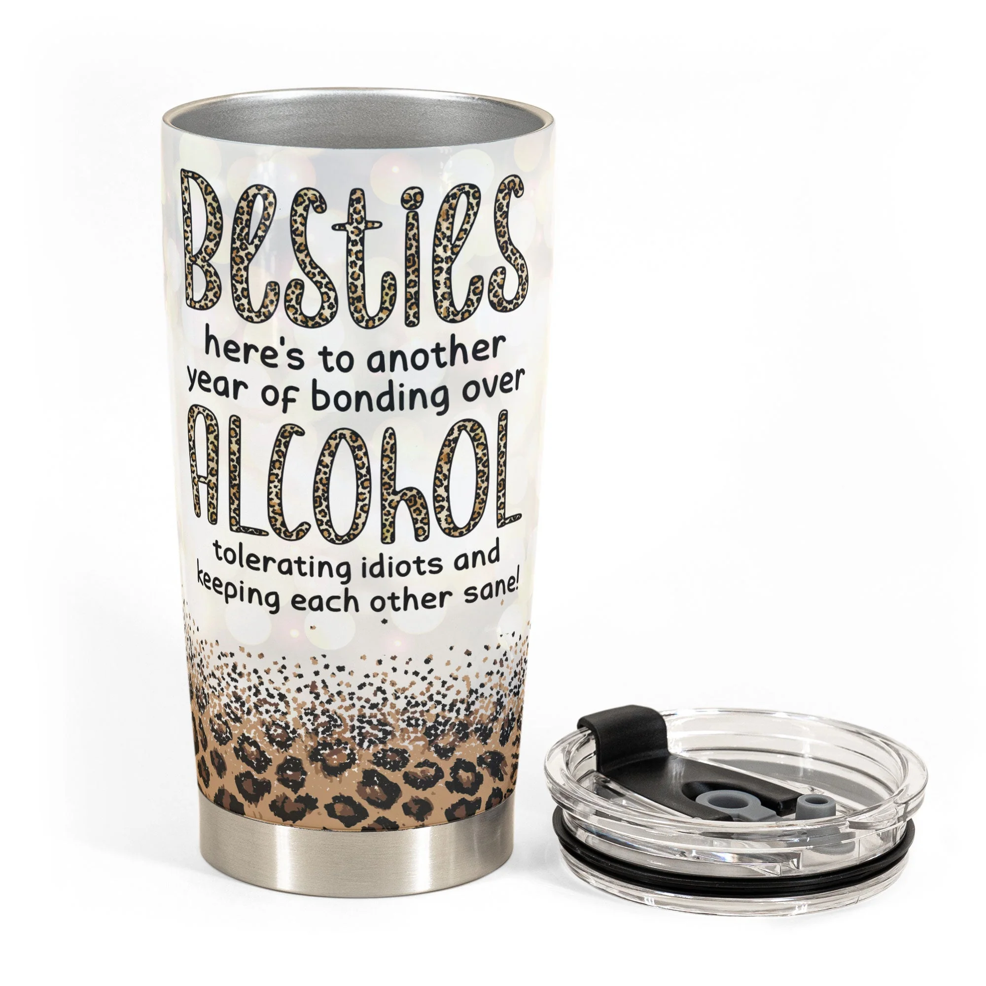 Bonding Over Alcohol - Personalized Tumbler Cup - Birthday Gift For Besties, Soul Sisters, Sistas, Bff, Friends - Drinking Girls - Image 3