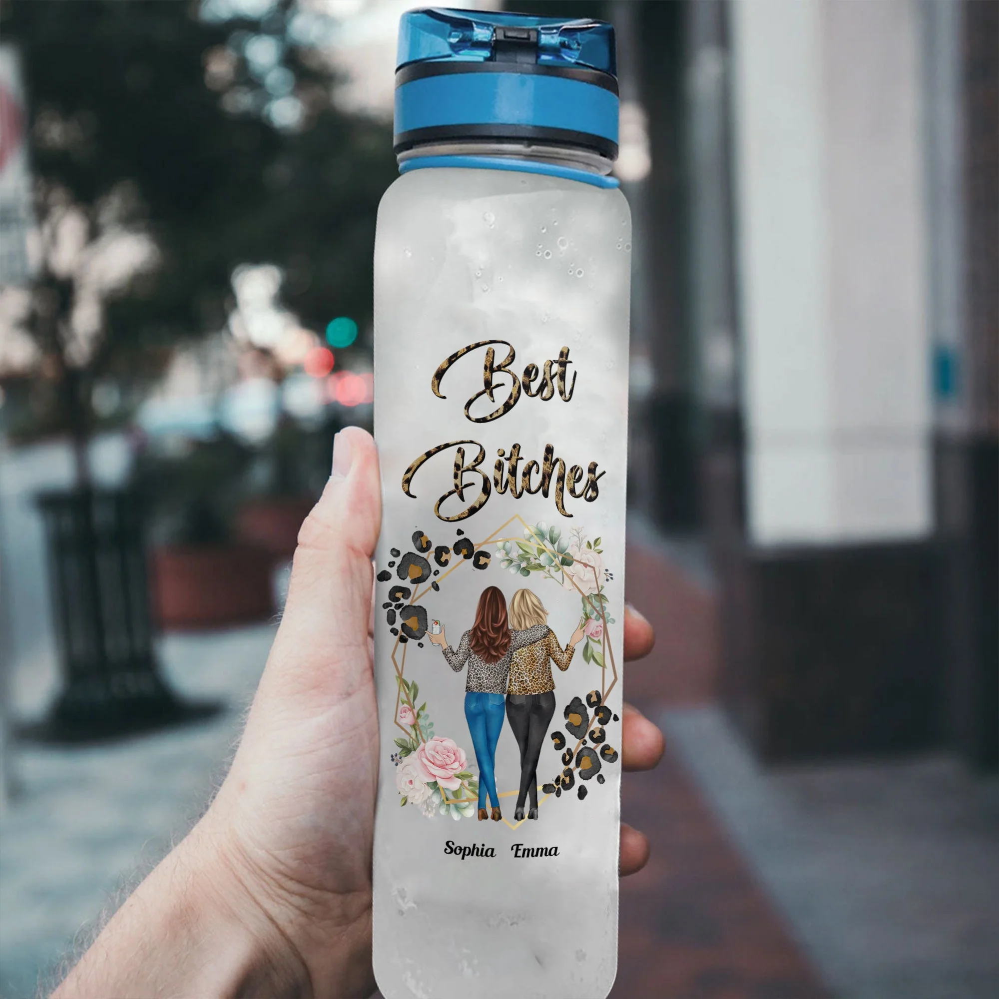 Bonding Over Water - Personalized Water Tracker Bottle - Funny Gift Birthday Gift For Besties, BFF, Soul Sisters, Sistas - Image 2