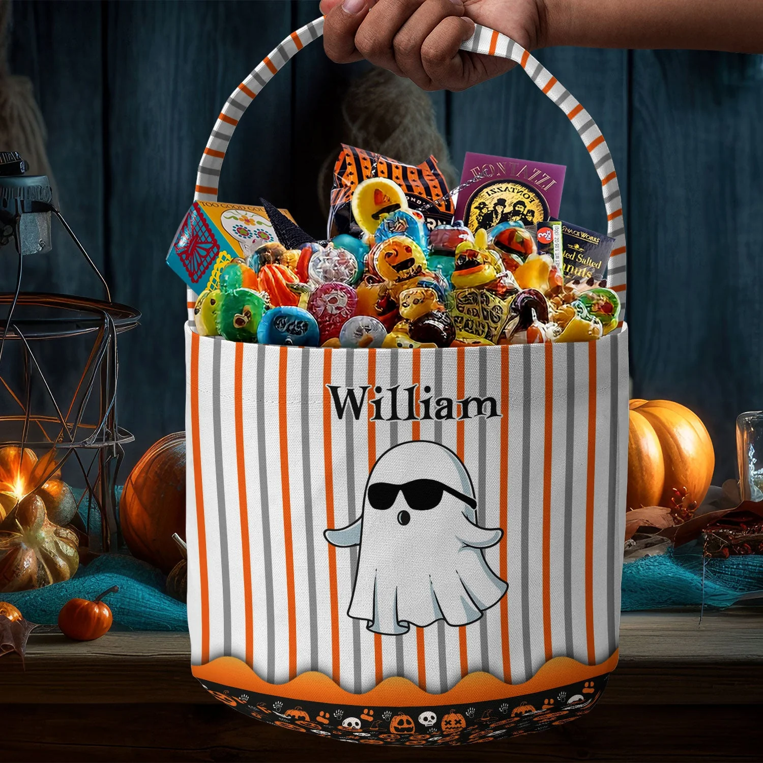 Boo Kid Name Halloween - Personalized Halloween Spooky Basket - Image 2