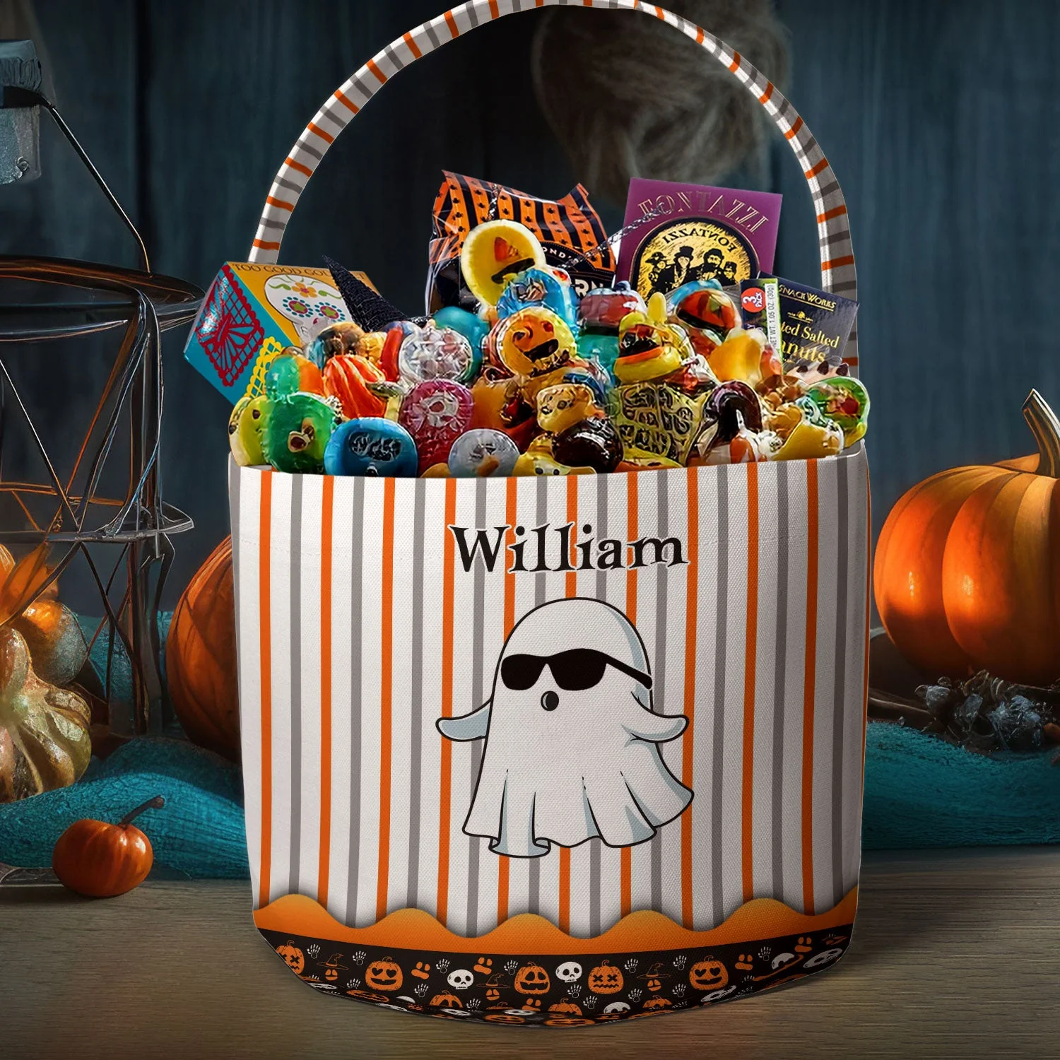 Boo Kid Name Halloween - Personalized Halloween Spooky Basket - Image 3