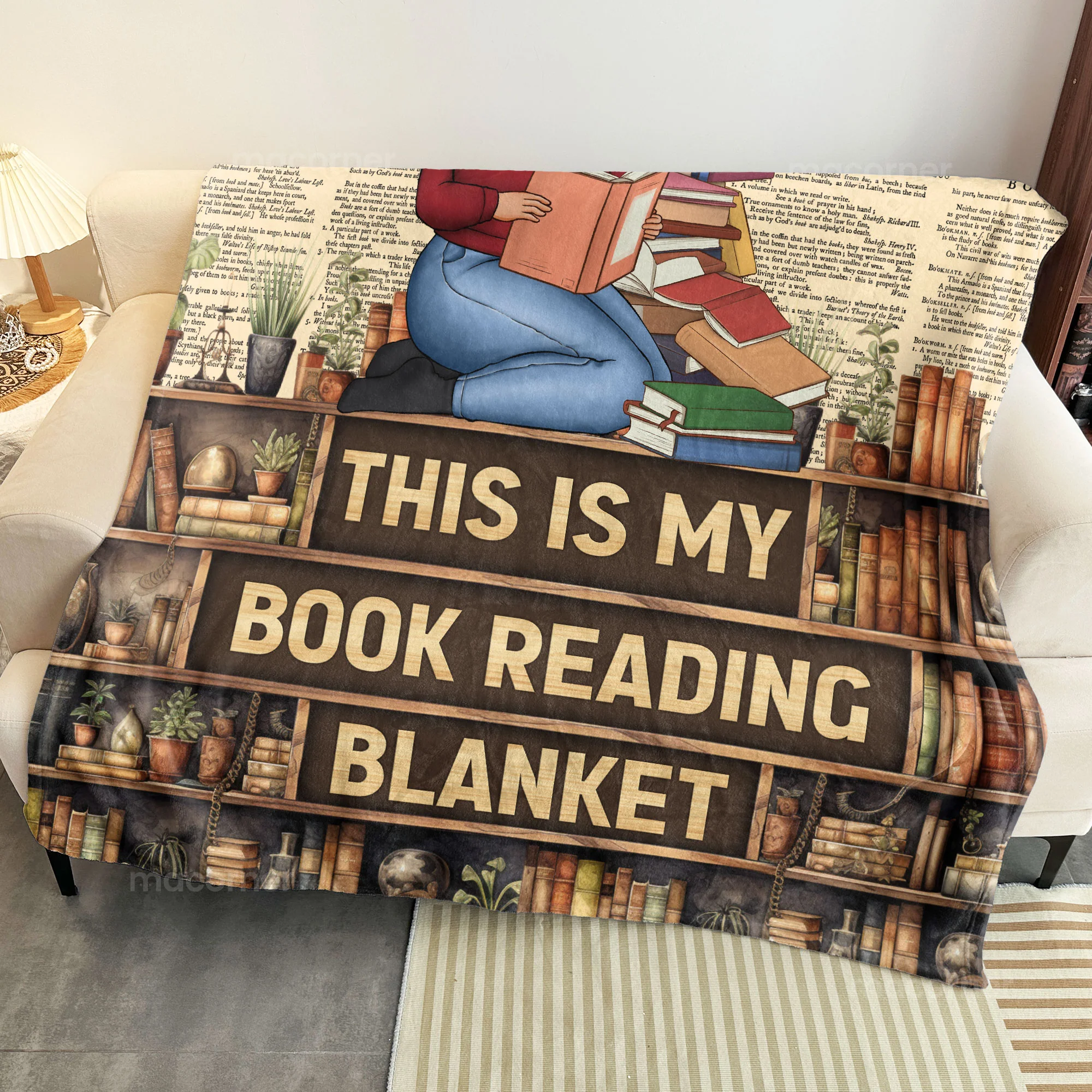 Book Lovers This Is My Book Reading Blanket - Personalized Blanket - Image 5