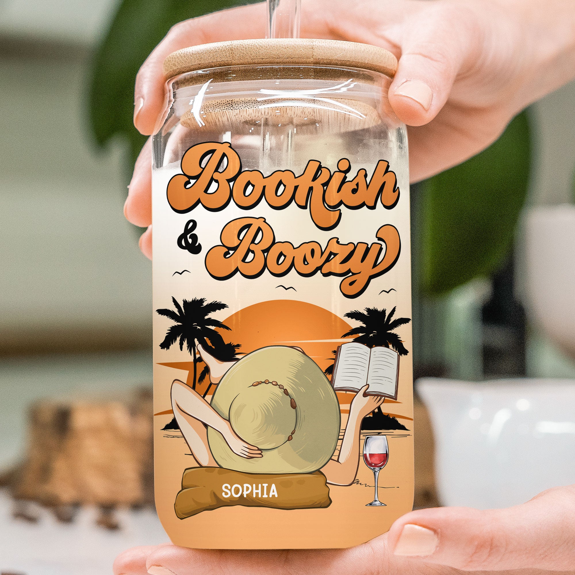 Bookish & Boozy - Personalized Clear Glass Cup - Image 2