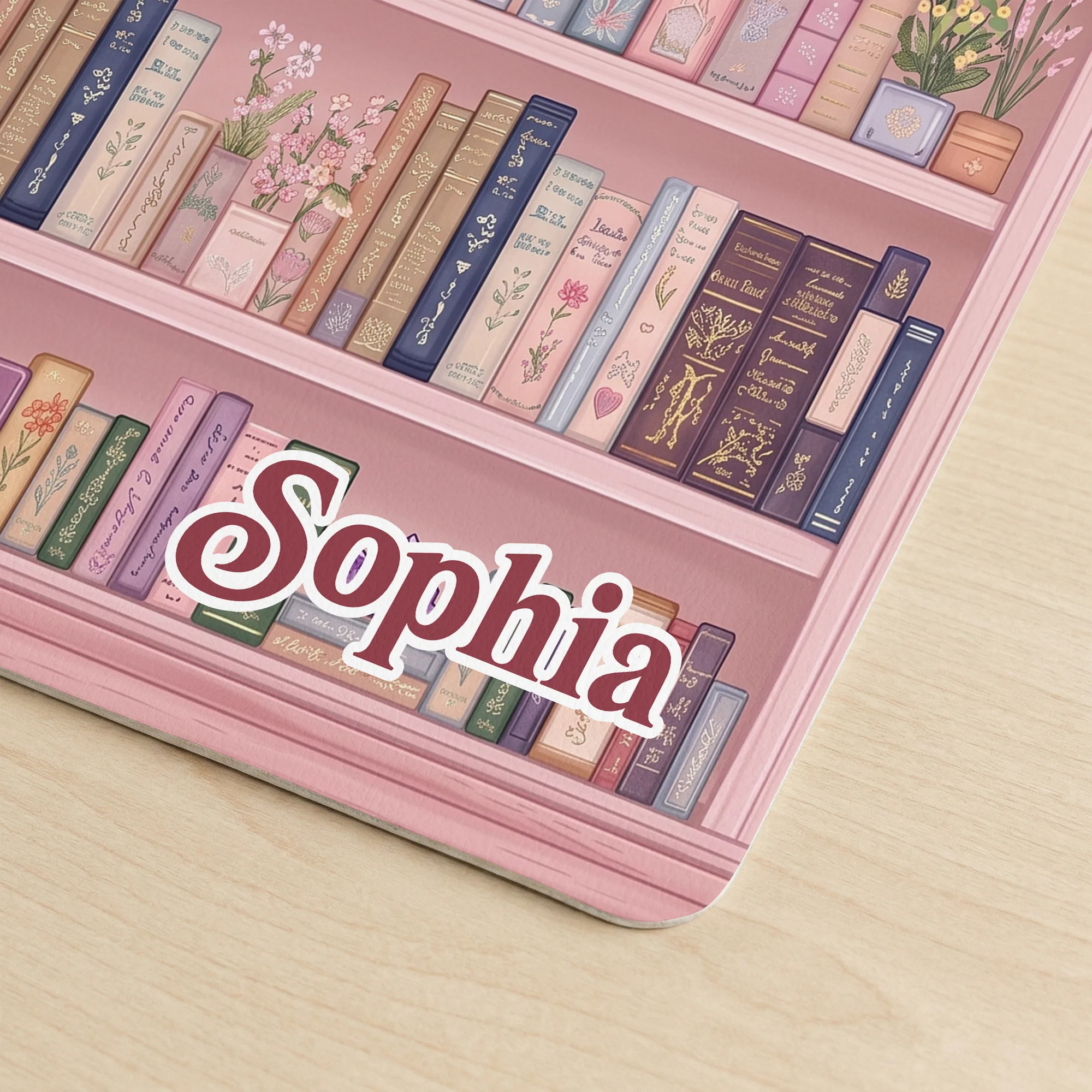 Bookshelf Custom Name Gift For Bookish, Book Lovers,Booktroverts, Reader - Personalized Desk Mat - Image 4