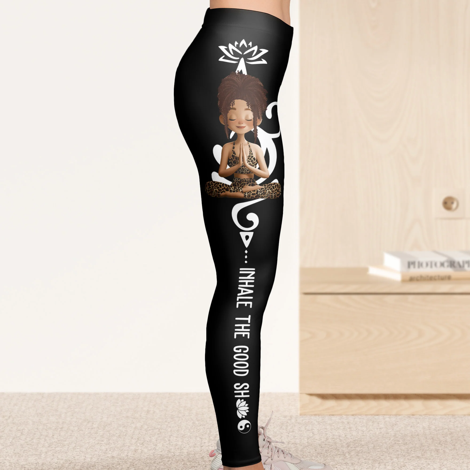 Breath Yoga Lovers Inhale The Good Sh*T Exhale The Bad Sh*T - Personalized Leggings - Image 4