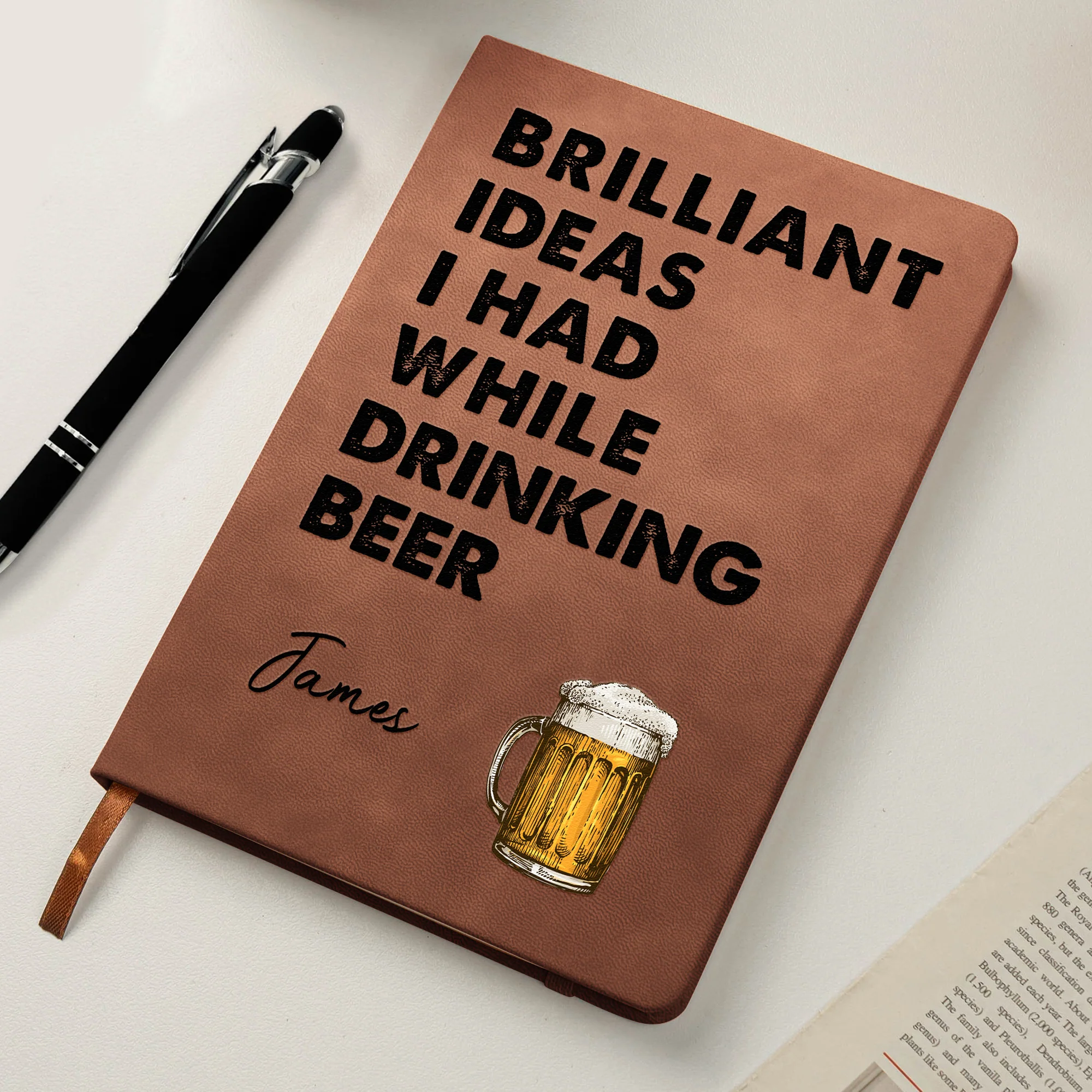 Brilliant Ideas I Had While Drinking Bourbon, Wine, Whiskey, Custom Drink - Personalized Leather Journal - Image 6