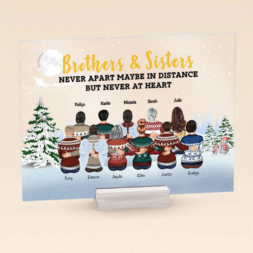 Brothers And Sisters Never Apart - Personalized Acrylic Plaque - Christmas Gift New Year Gift For Family Members, Brothers, Sisters - Image 2