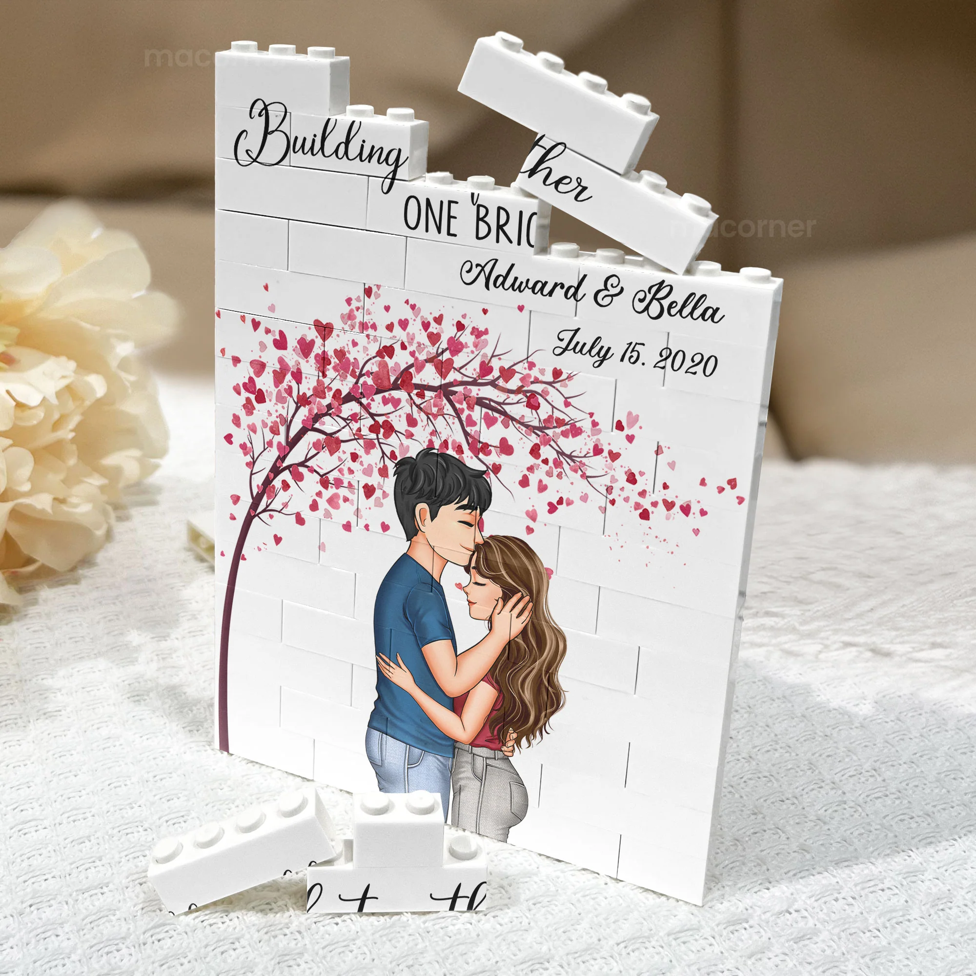 Building A Life Together One Brick At A Time - Personalized Building Brick - Image 2