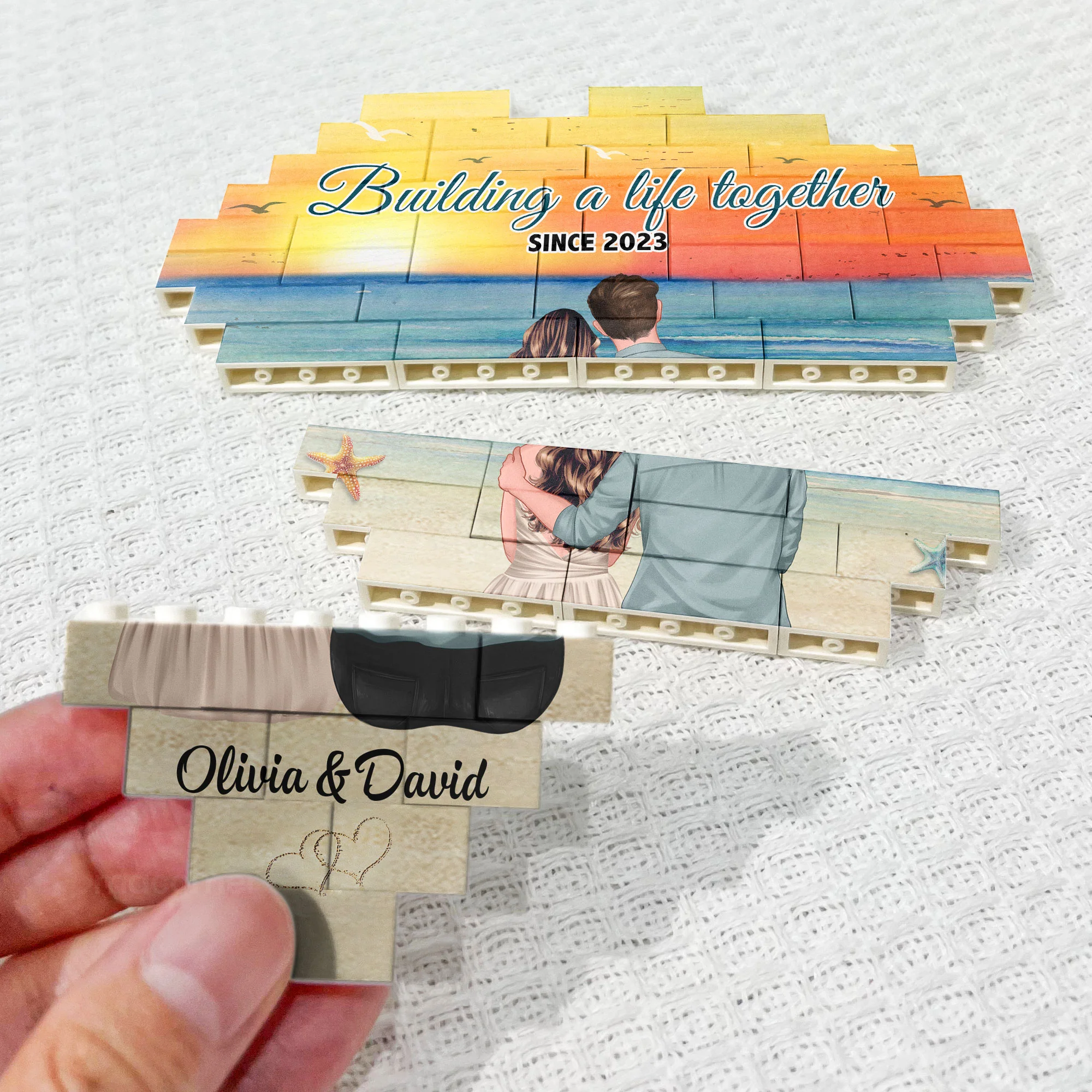 Building A Life Together - Personalized Heart Building Brick - Image 4