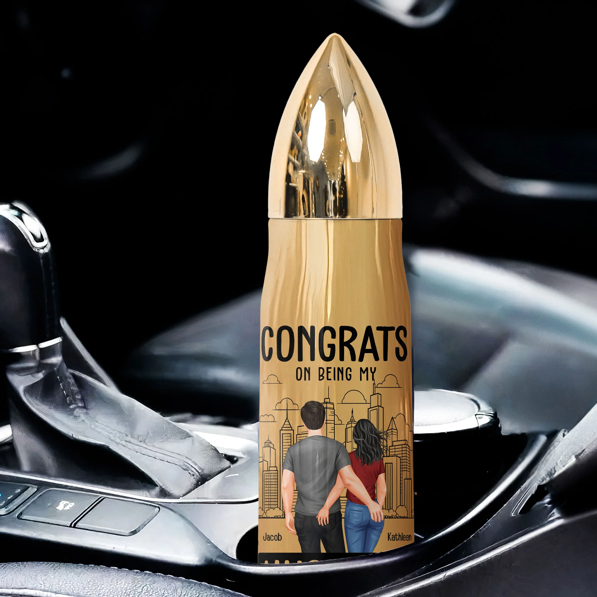 Bullet Tumbler Congrats On Being My Husband - Personalized Bullet Tumbler - Image 4