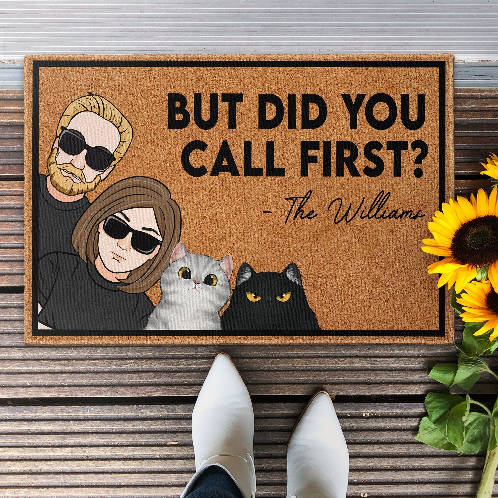 But Did You Call First? - Big Family - Personalized Doormat - Image 2