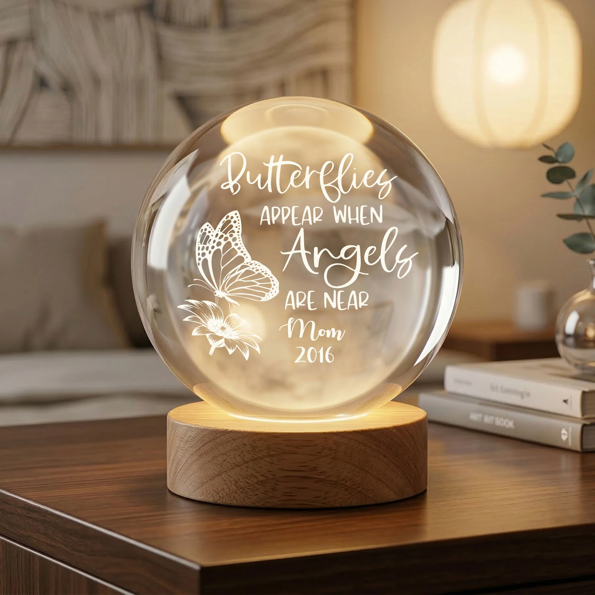 Butterflies Appear When Angels Are Near Memorial - Personalized Night Light - Image 2