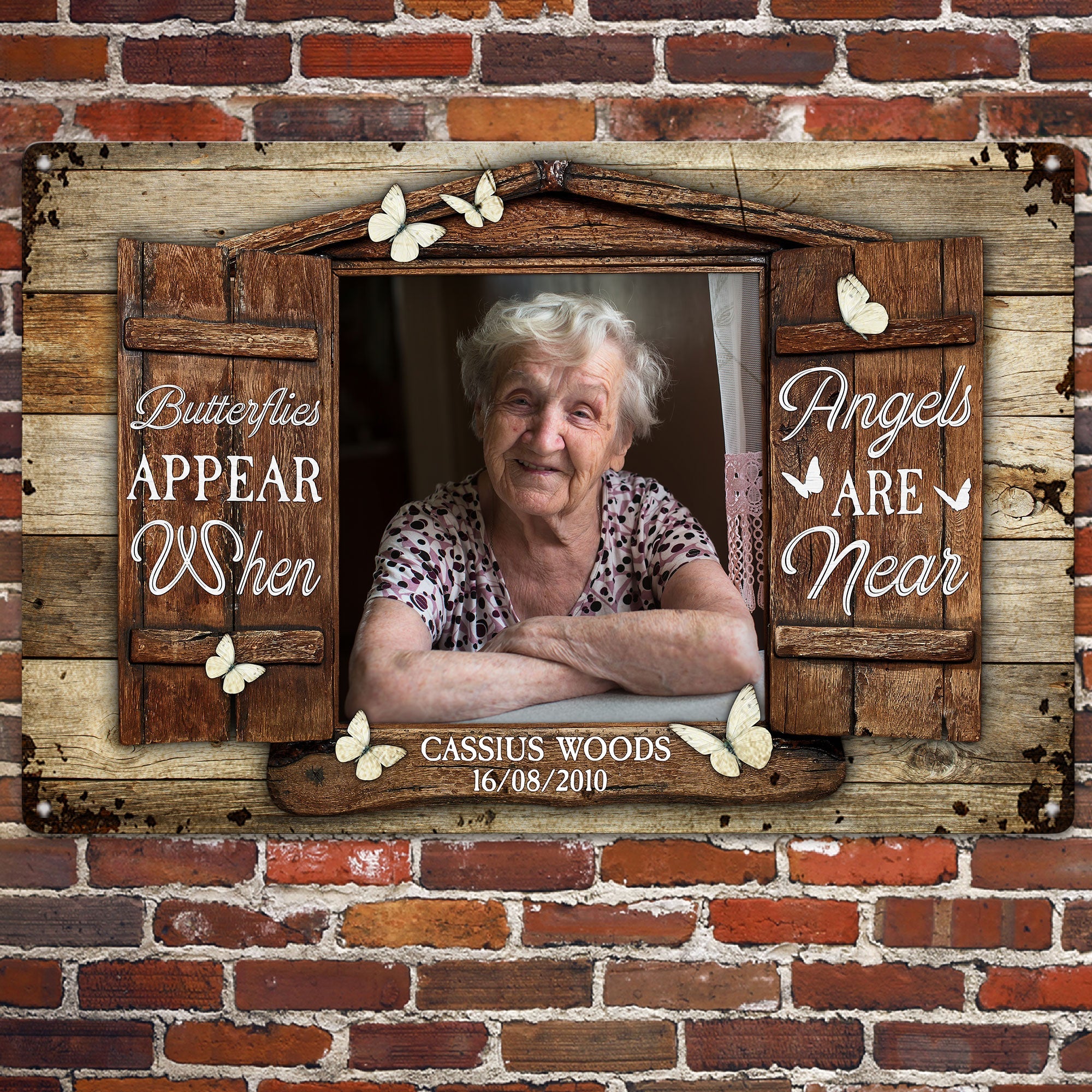 Butterflies Appear When Angels Are Near - Personalized Metal Sign - Image 2