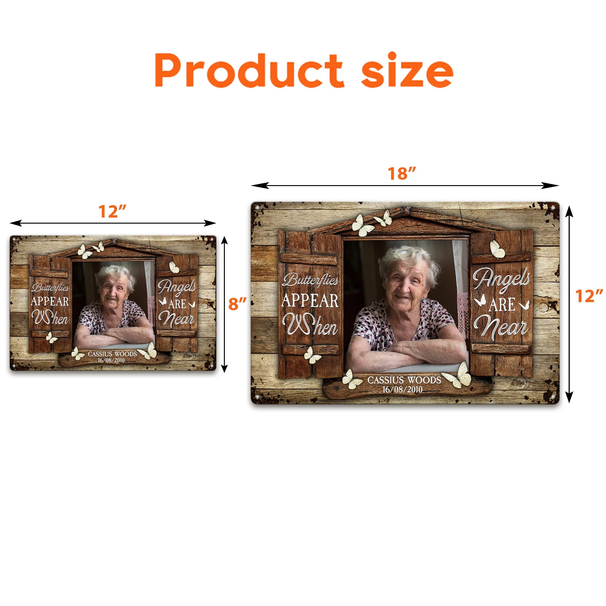 Butterflies Appear When Angels Are Near - Personalized Metal Sign - Image 3