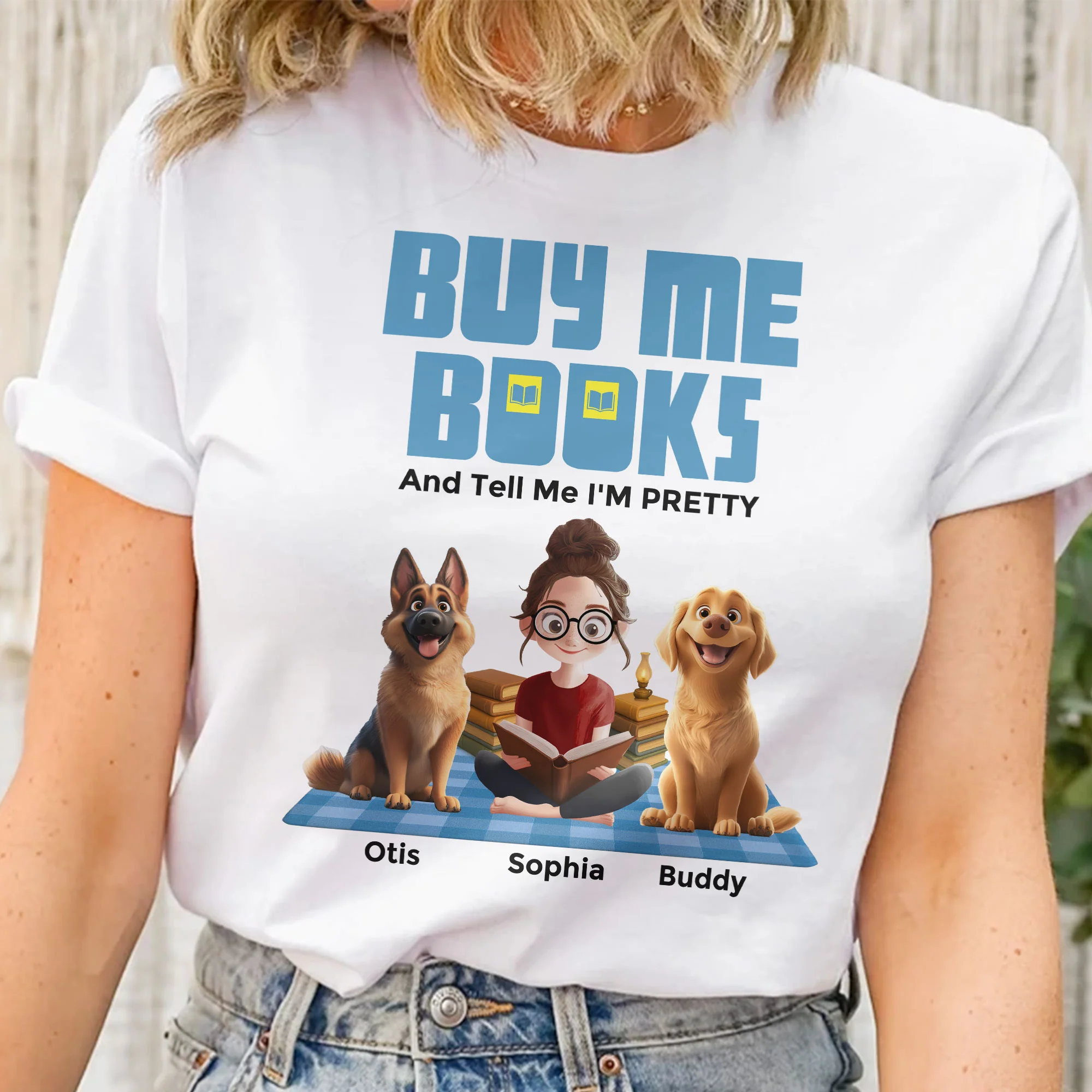 Buy Me Books Tell Me I'm Pretty - Personalized Shirt - Image 2