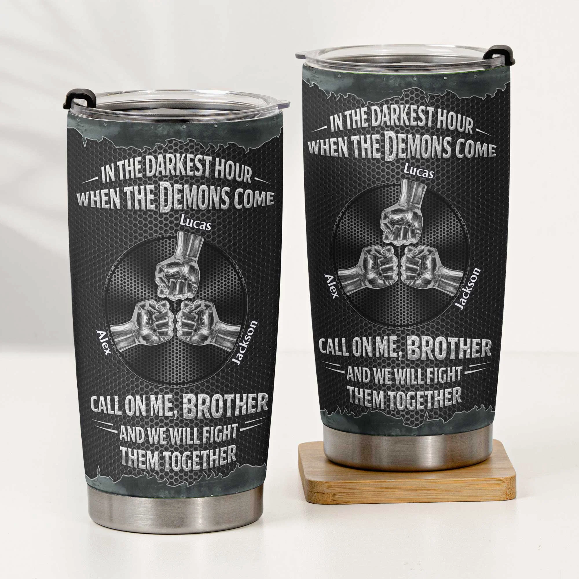 Call On Me Brother And We Will Fight Them Together - Personalized Tumbler - Image 2