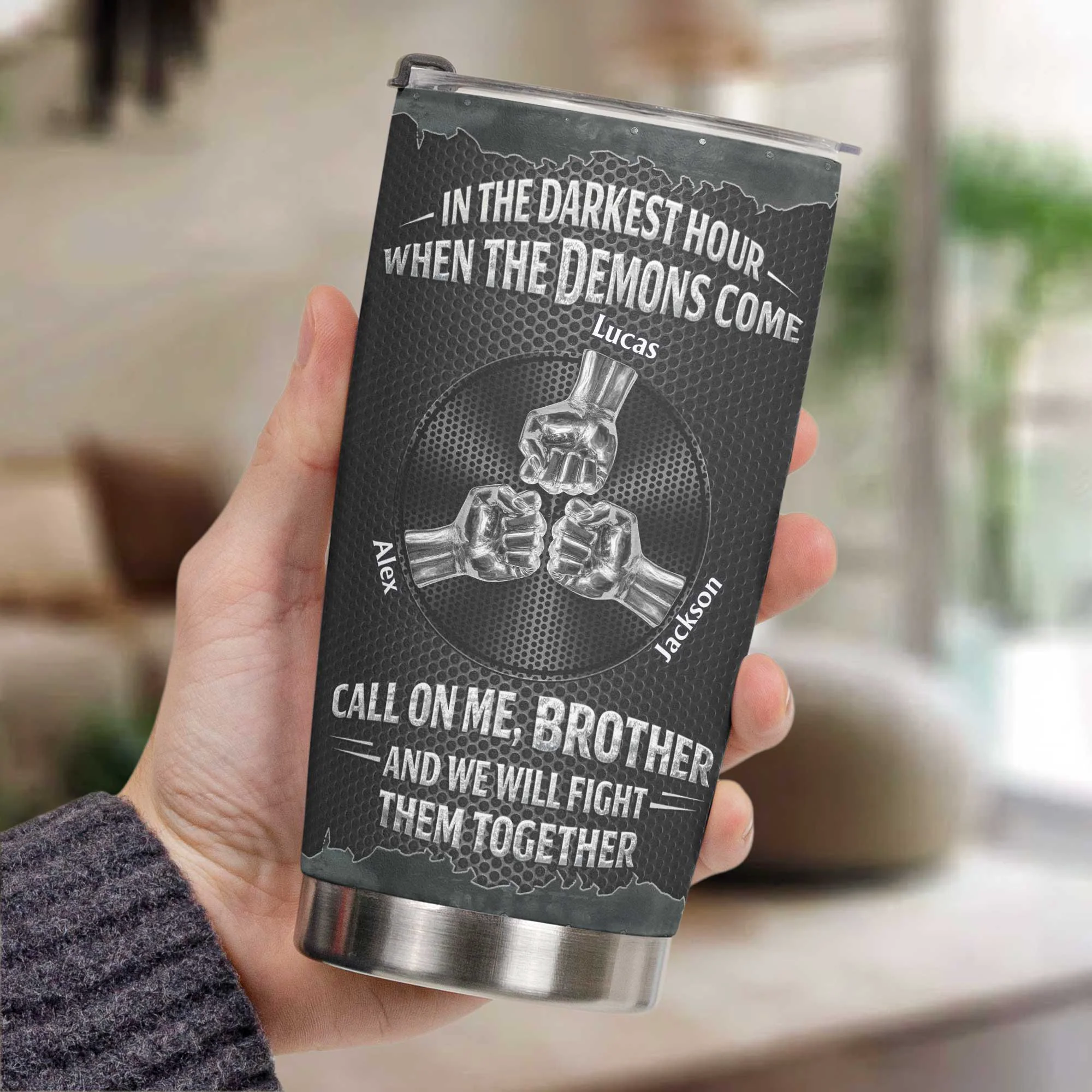 Call On Me Brother And We Will Fight Them Together - Personalized Tumbler - Image 3