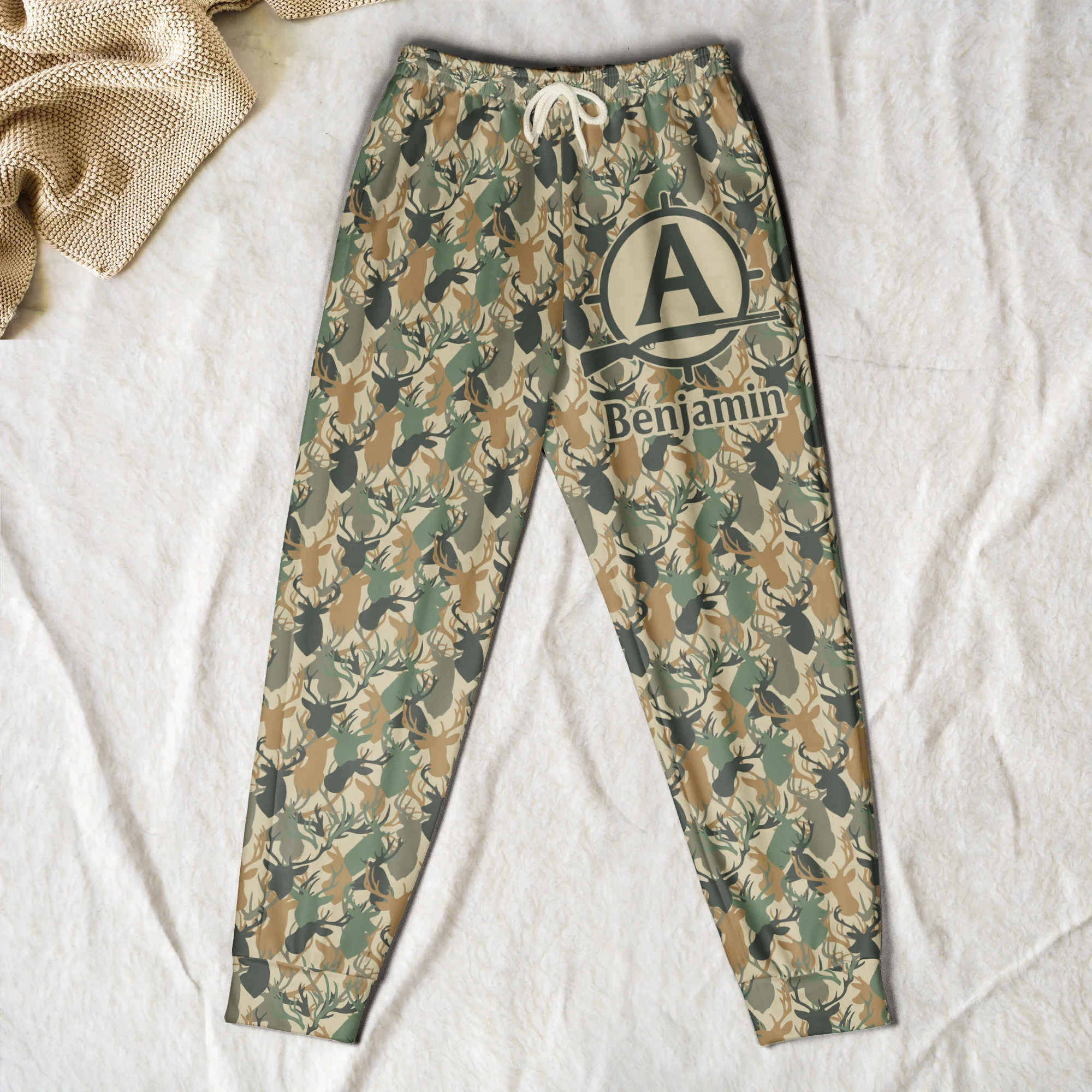 Camo Hunting Custom Name - Personalized Sweatpants - Image 2