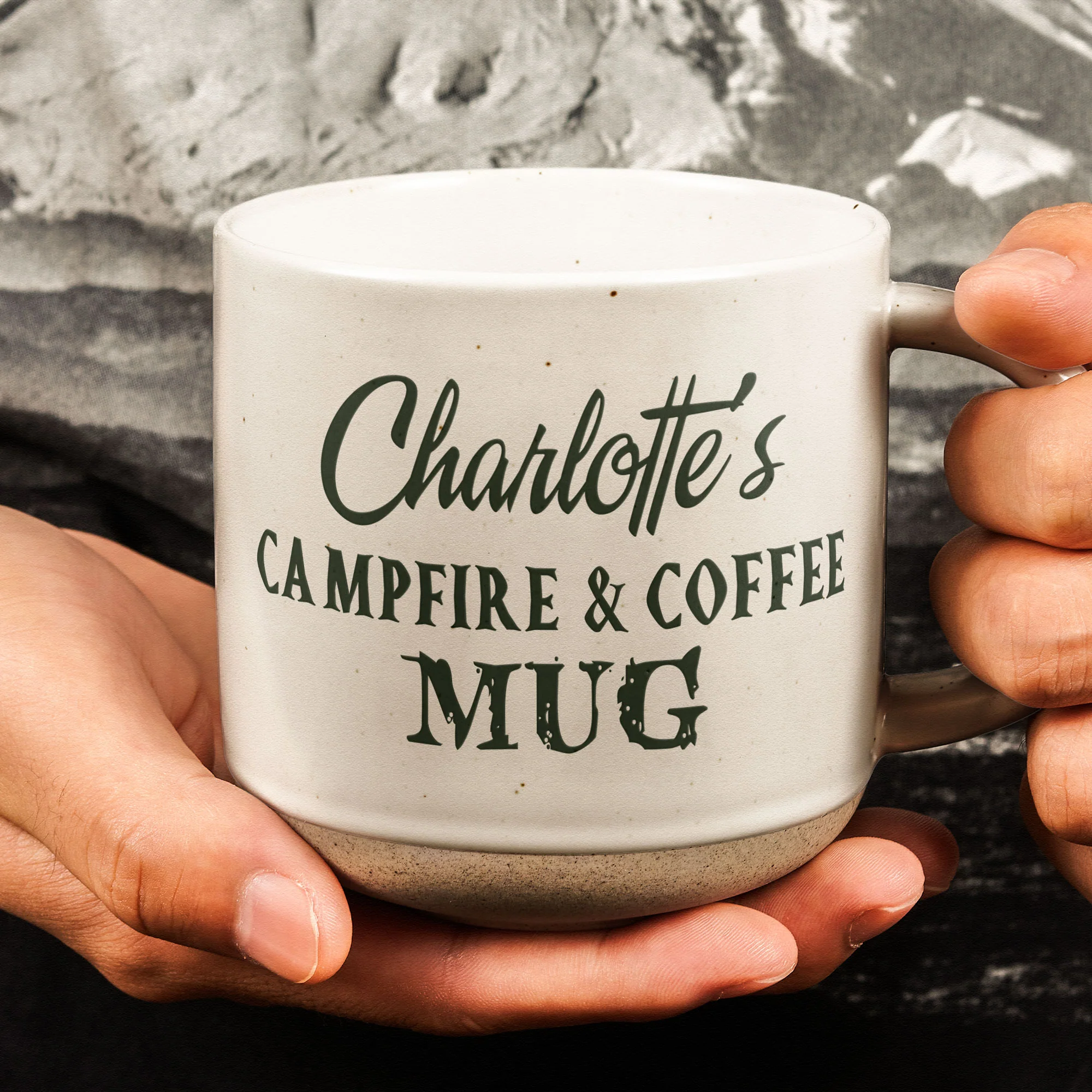 Campfire And Coffee Mug - Personalized Pottery Mug - Image 3