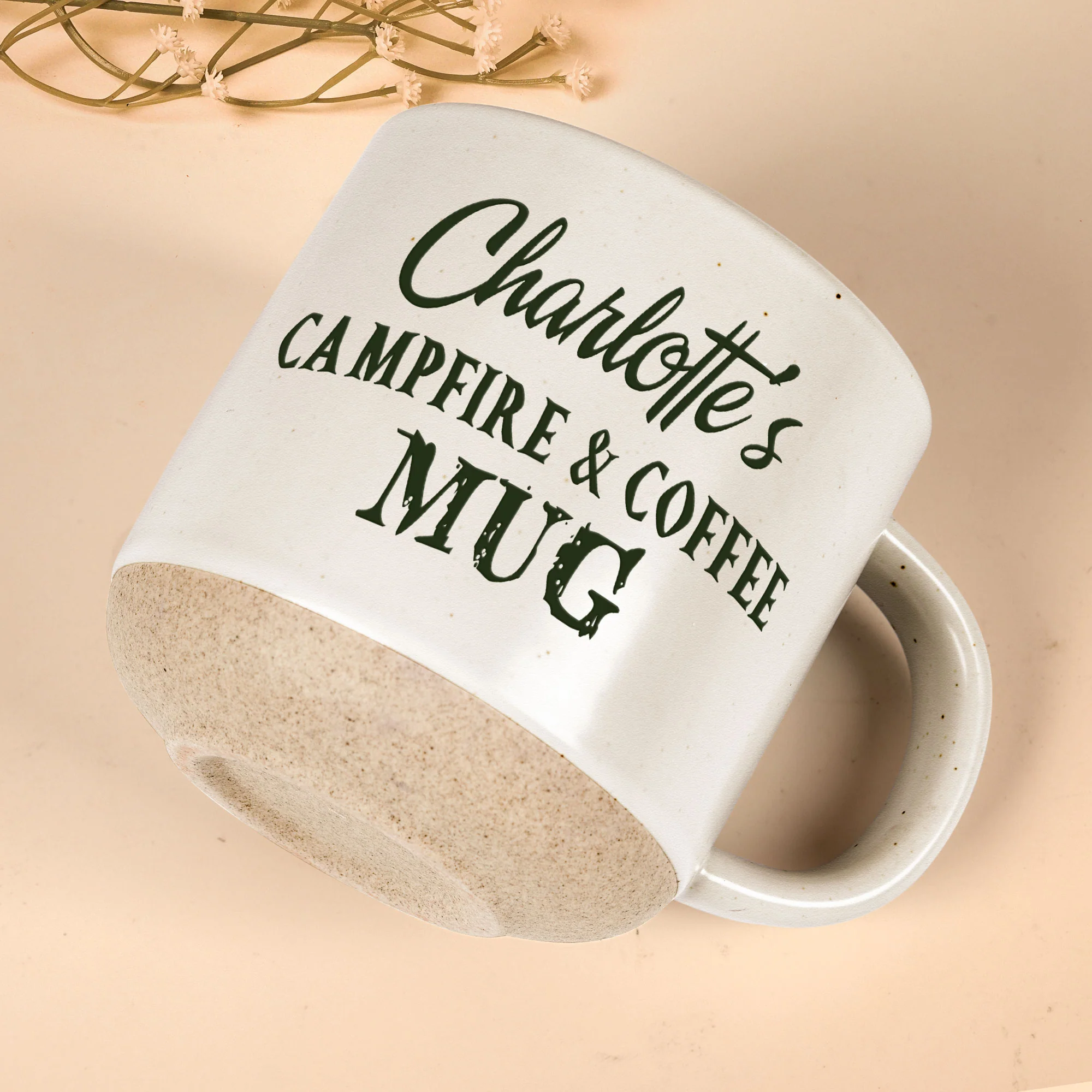 Campfire And Coffee Mug - Personalized Pottery Mug - Image 5