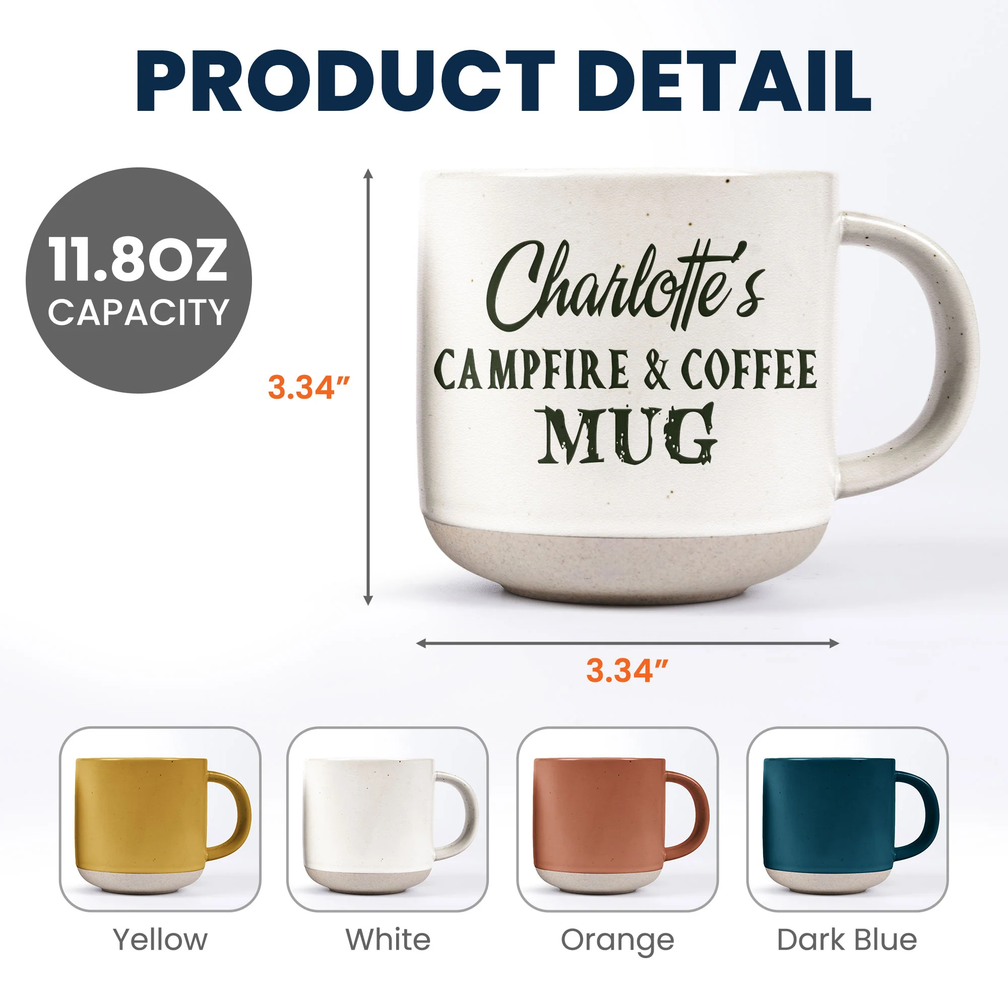 Campfire And Coffee Mug - Personalized Pottery Mug - Image 7