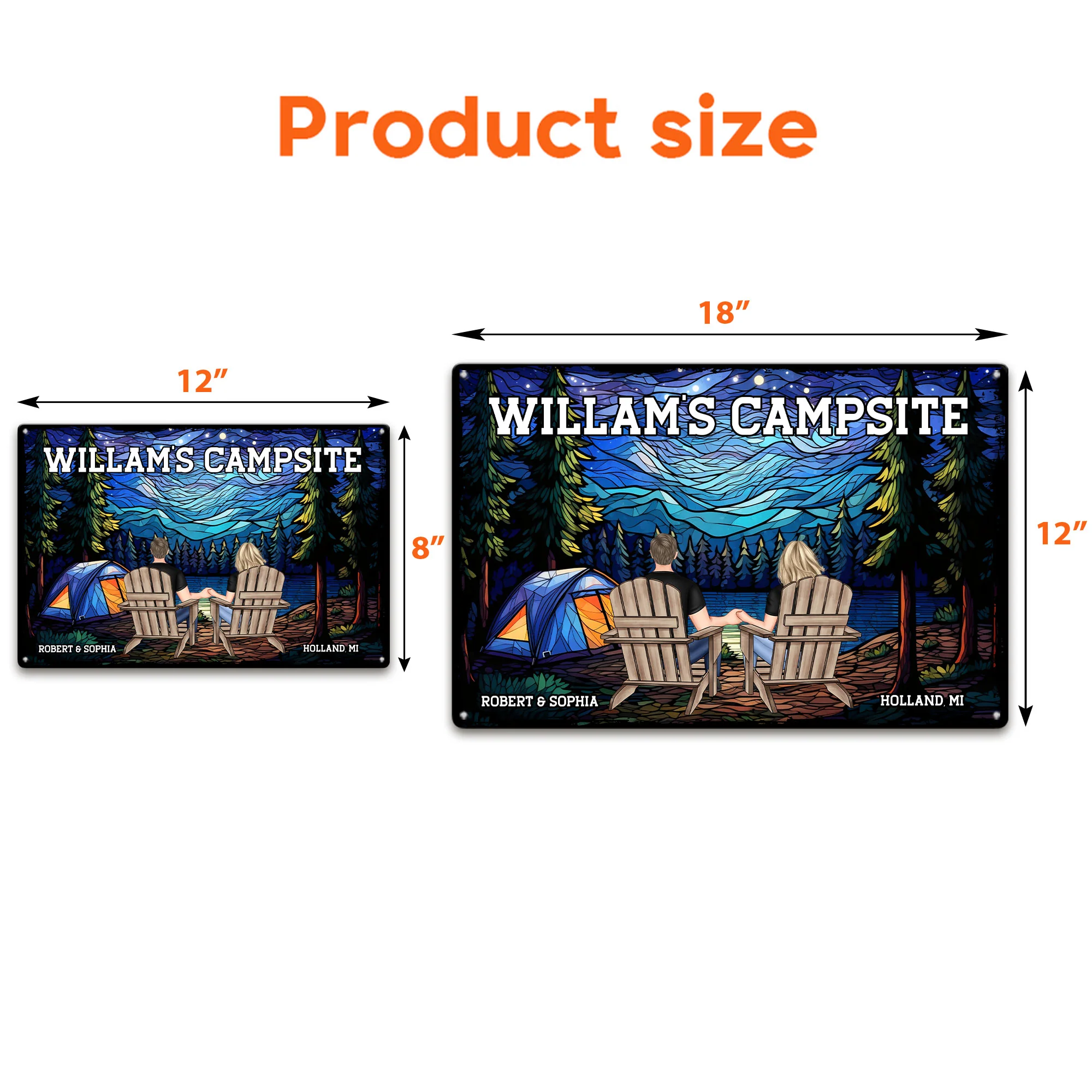 Camping Family Campsite Gift For Couple - Personalized Metal Sign - Image 5