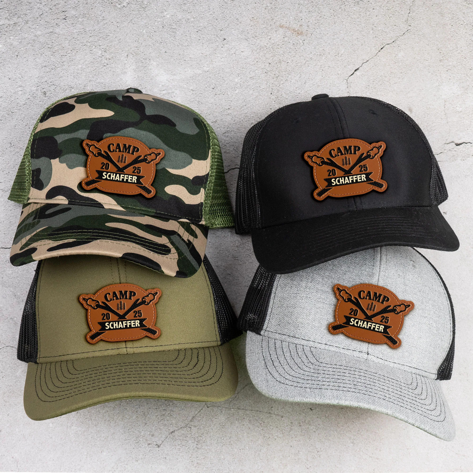 Camping Road Trip - Personalized Leather Patch Hat - Image 2