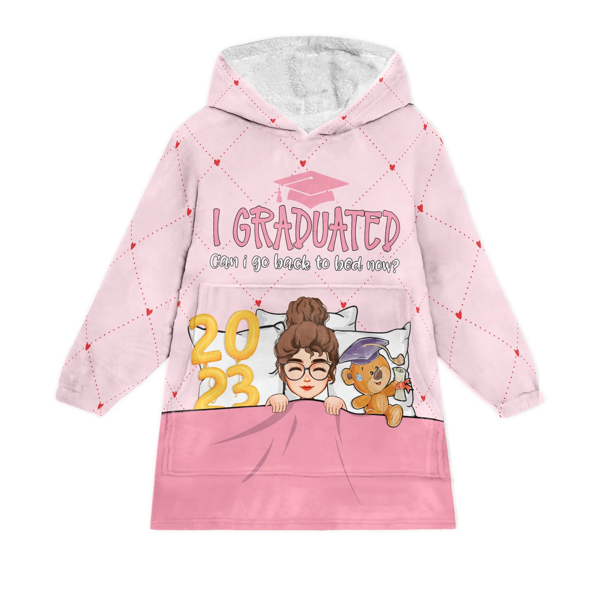 Can I Go Back To Bed Now - Personalized Oversized Blanket Hoodie - Image 5