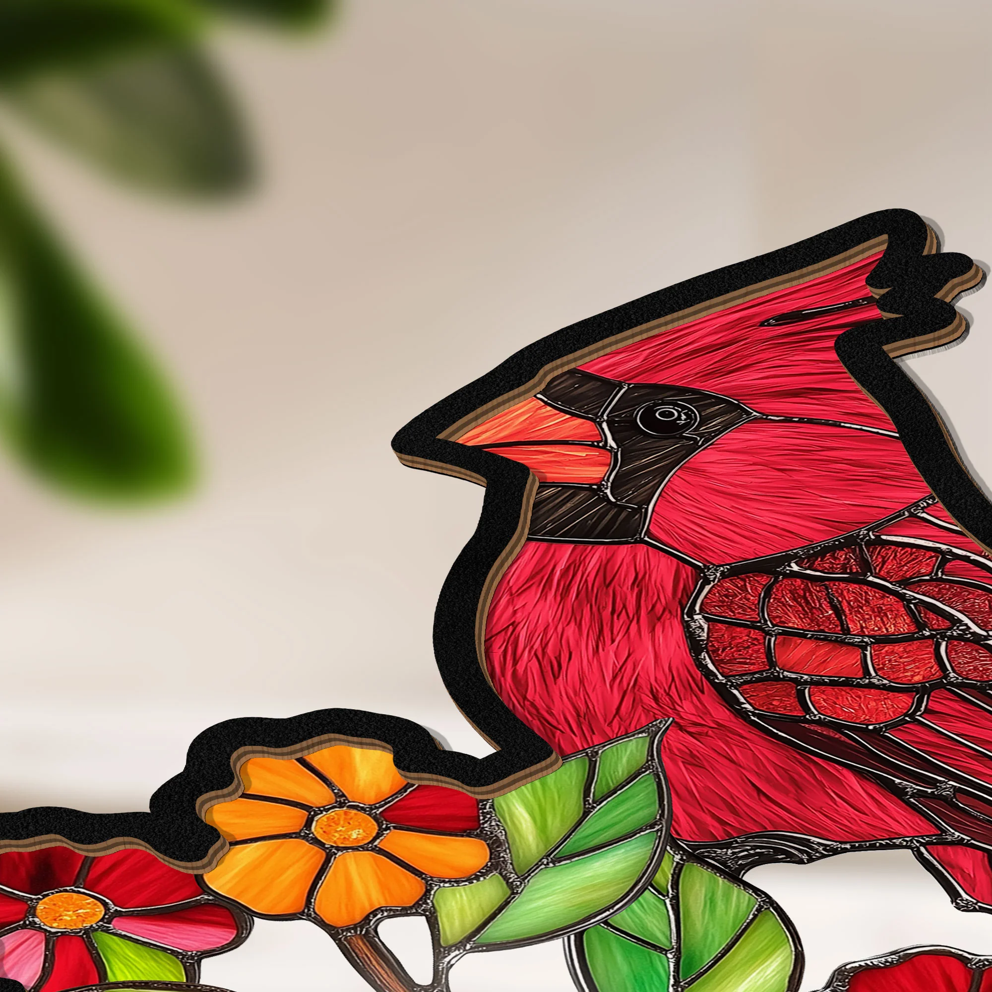 Cardinal Bird - Personalized Wood And Acrylic Night Light - Image 3