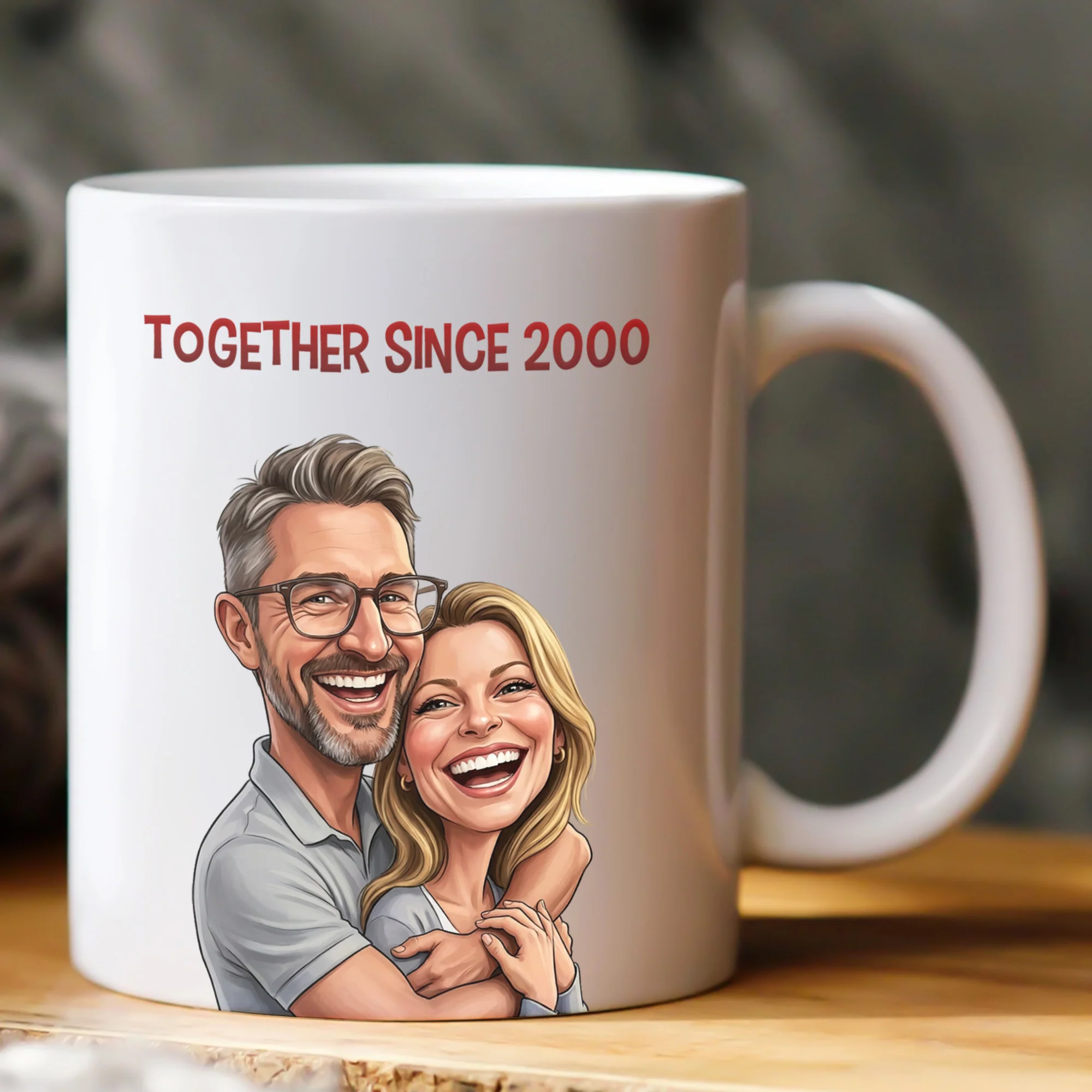Caricature Funny Mug For Couples, Him, Her - Custom Cartoon Drawing From Photo - Personalized Mug - Image 2