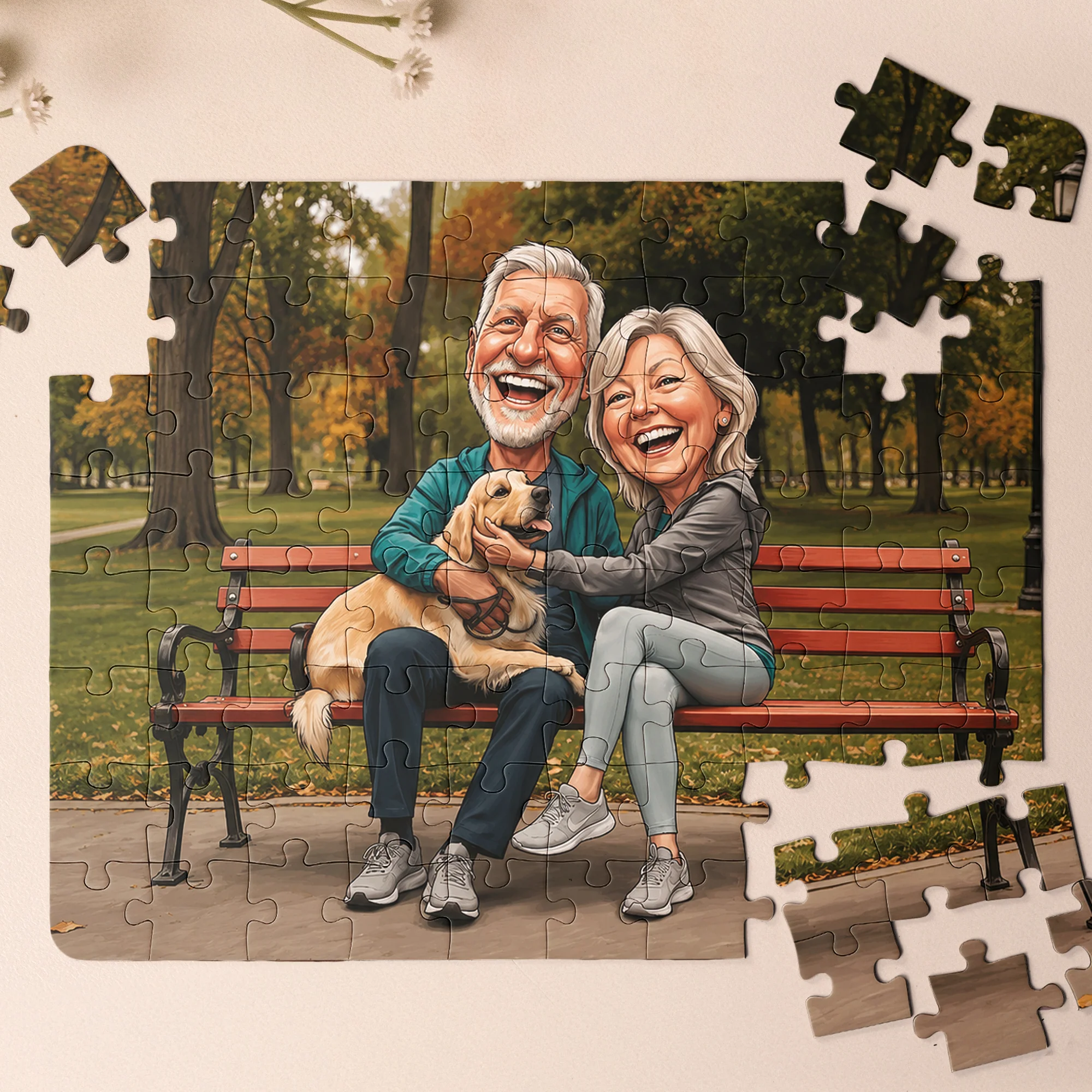Caricature Your Photo Gift For Funny Couples, Anniversary Gifts - Personalized Puzzle - Image 4