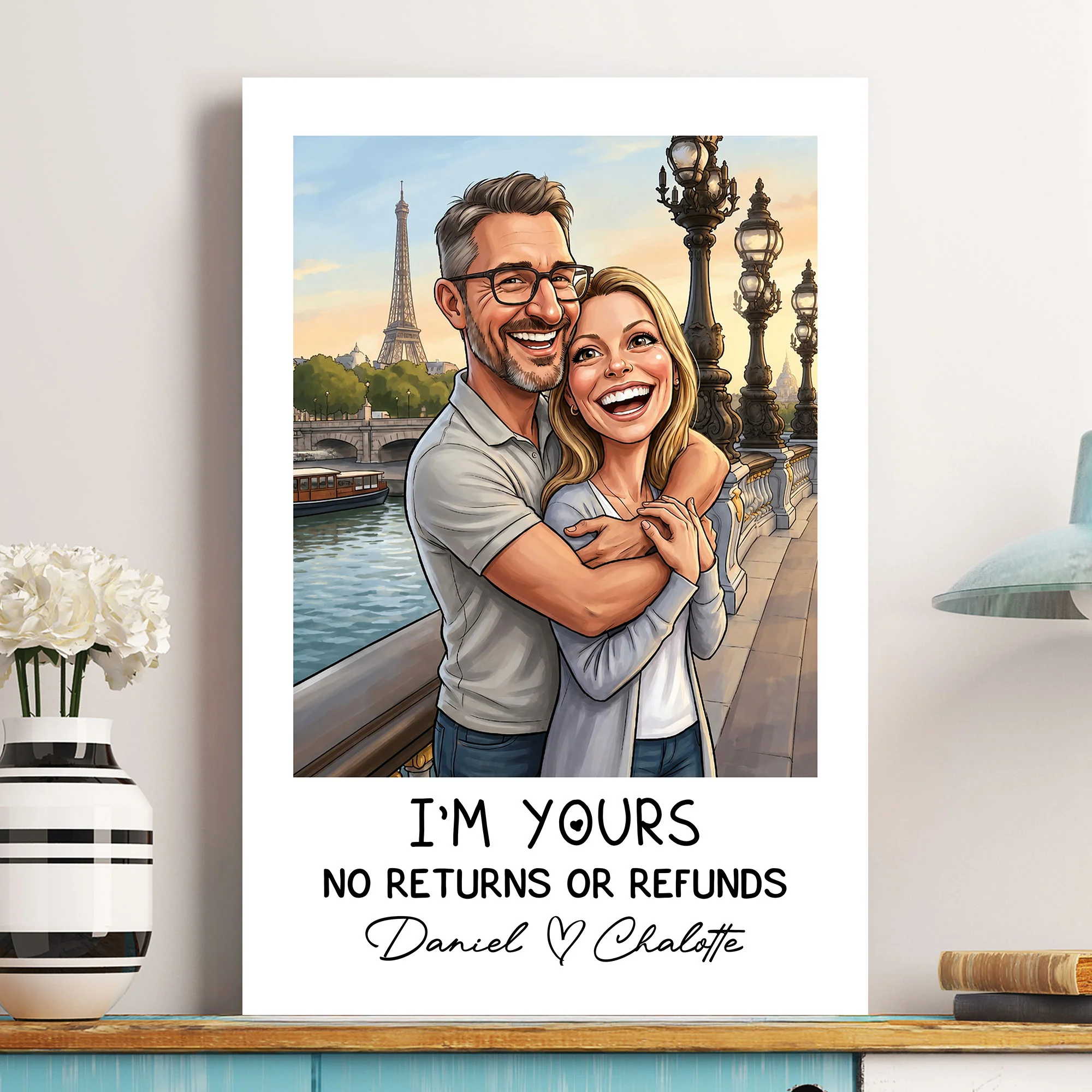 Caricature Your Photos - Annoying Each Other For Years And Still Going Strong - Personalized Poster - Image 5