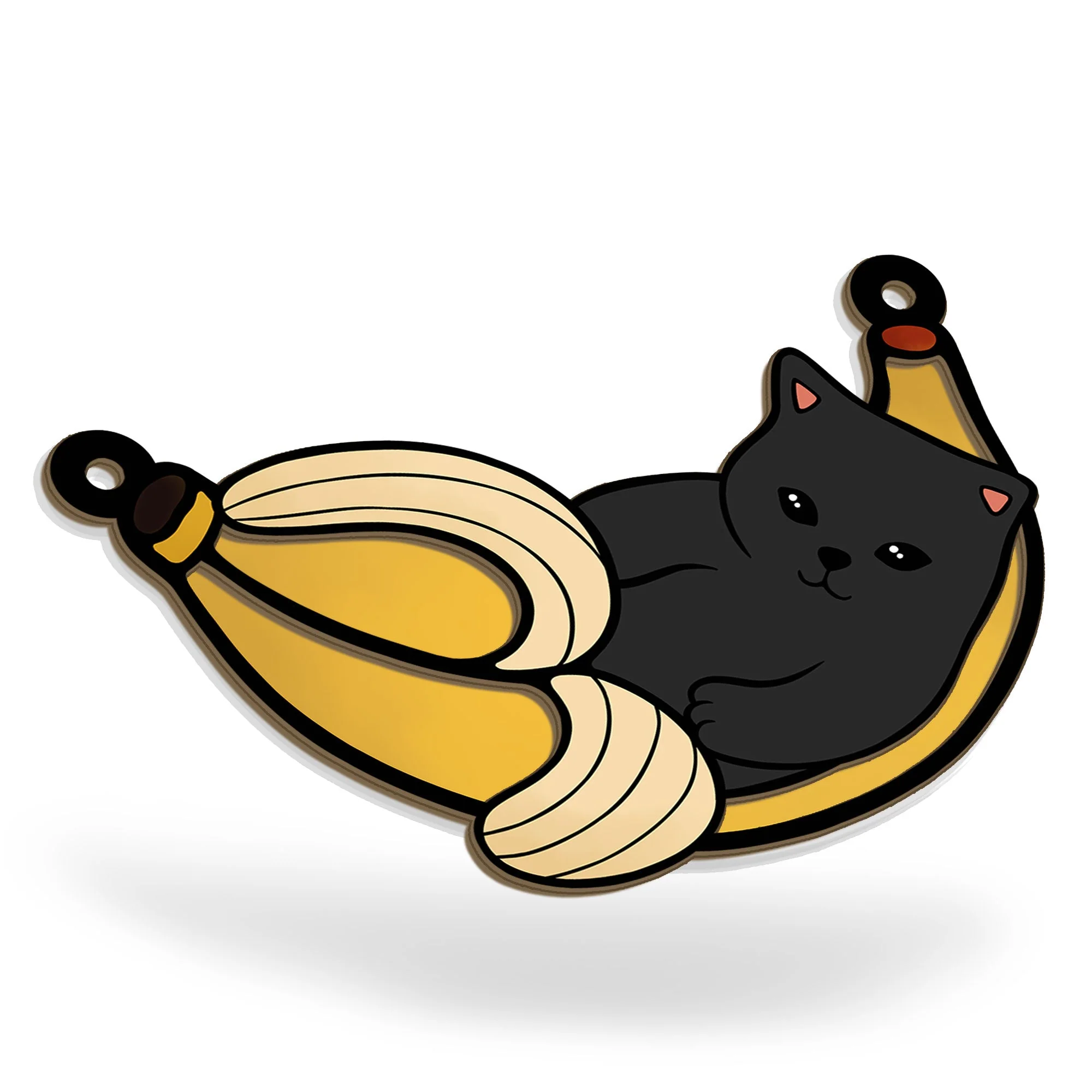 Cat In Banana - Personalized Window Hanging Suncatcher Ornament - Image 6