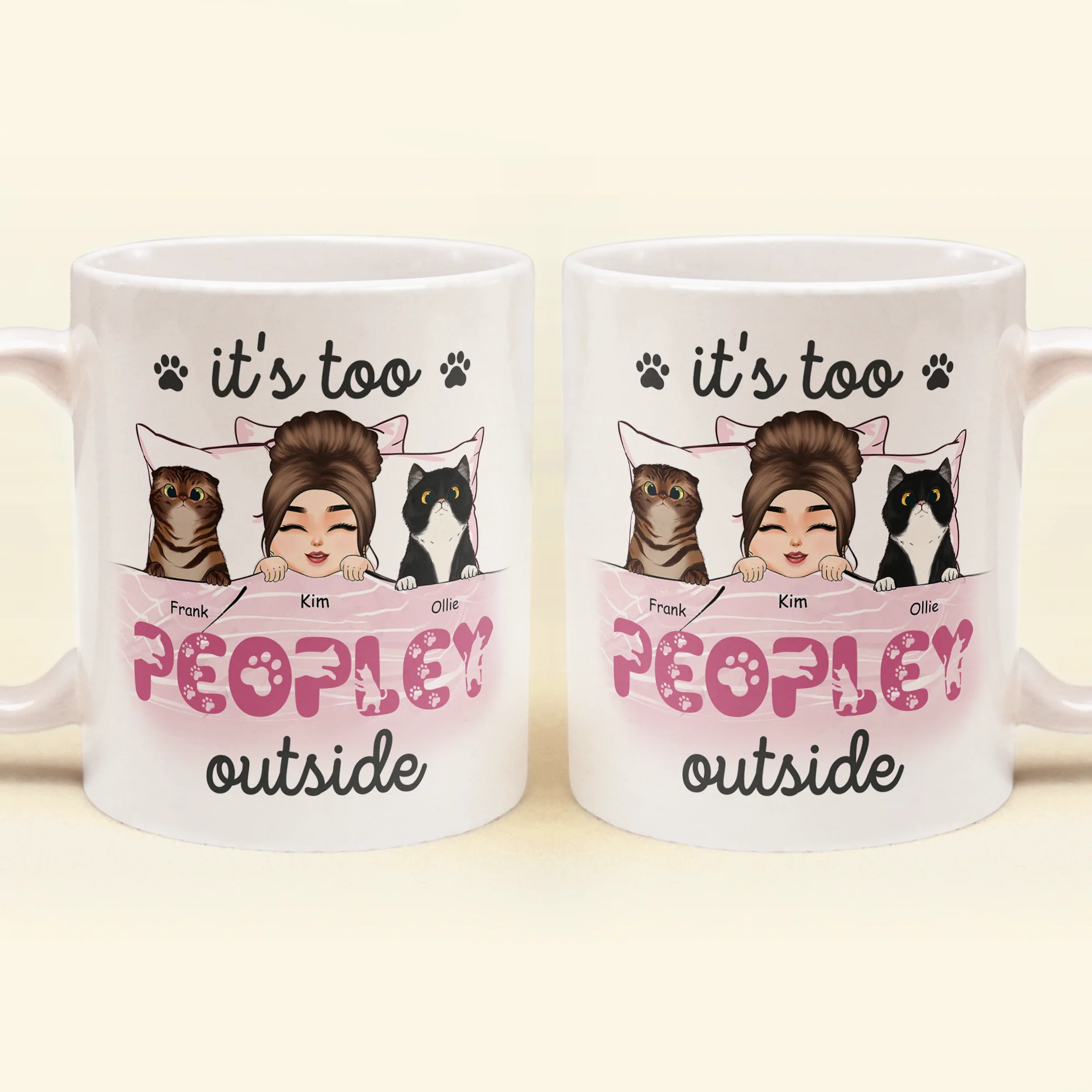Cat Mom Inside - Personalized Mug - Birthday Gift For Cat Mom, Cat Lover, Fur Mama
