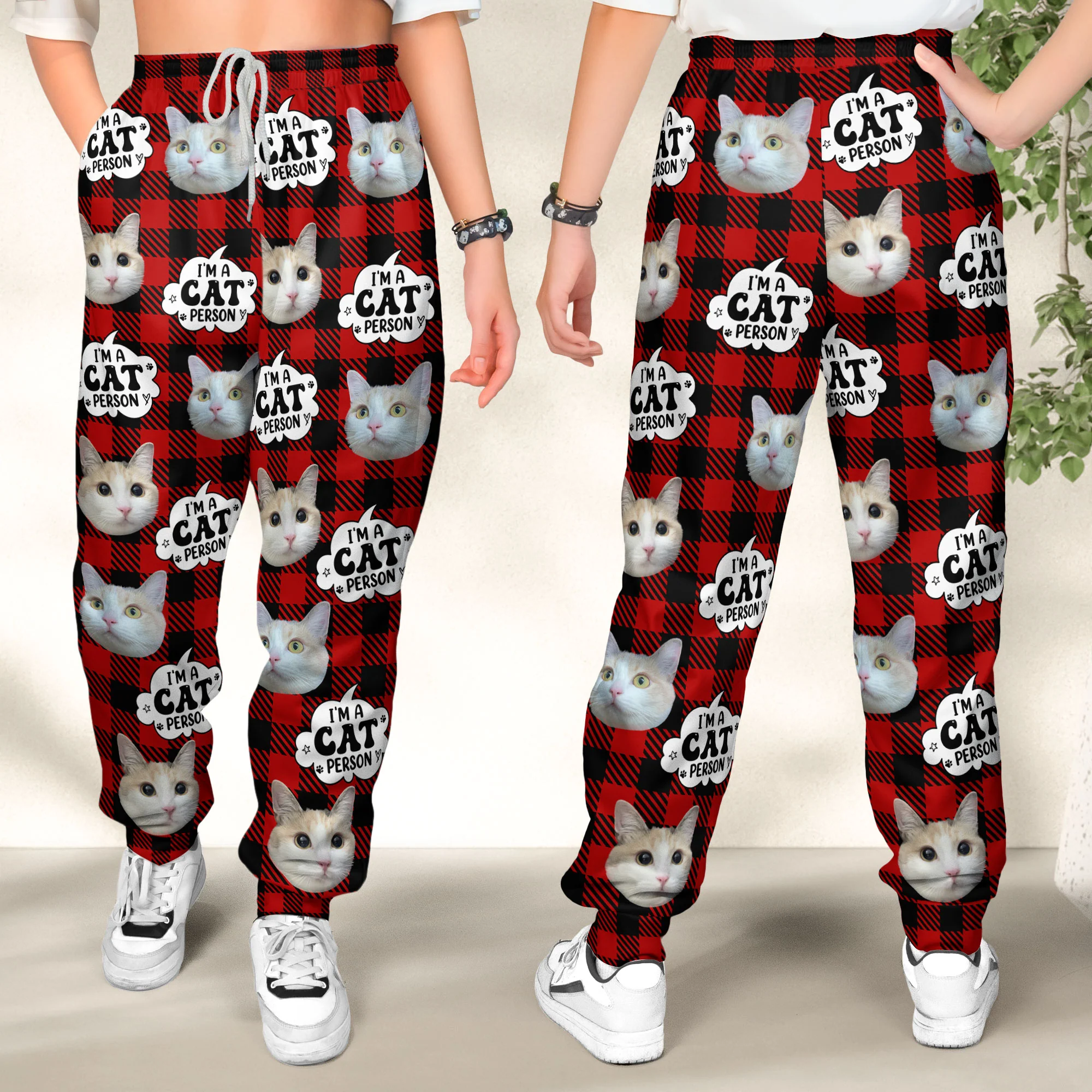 Cat Person - Personalized Photo Sweatpants - Image 2