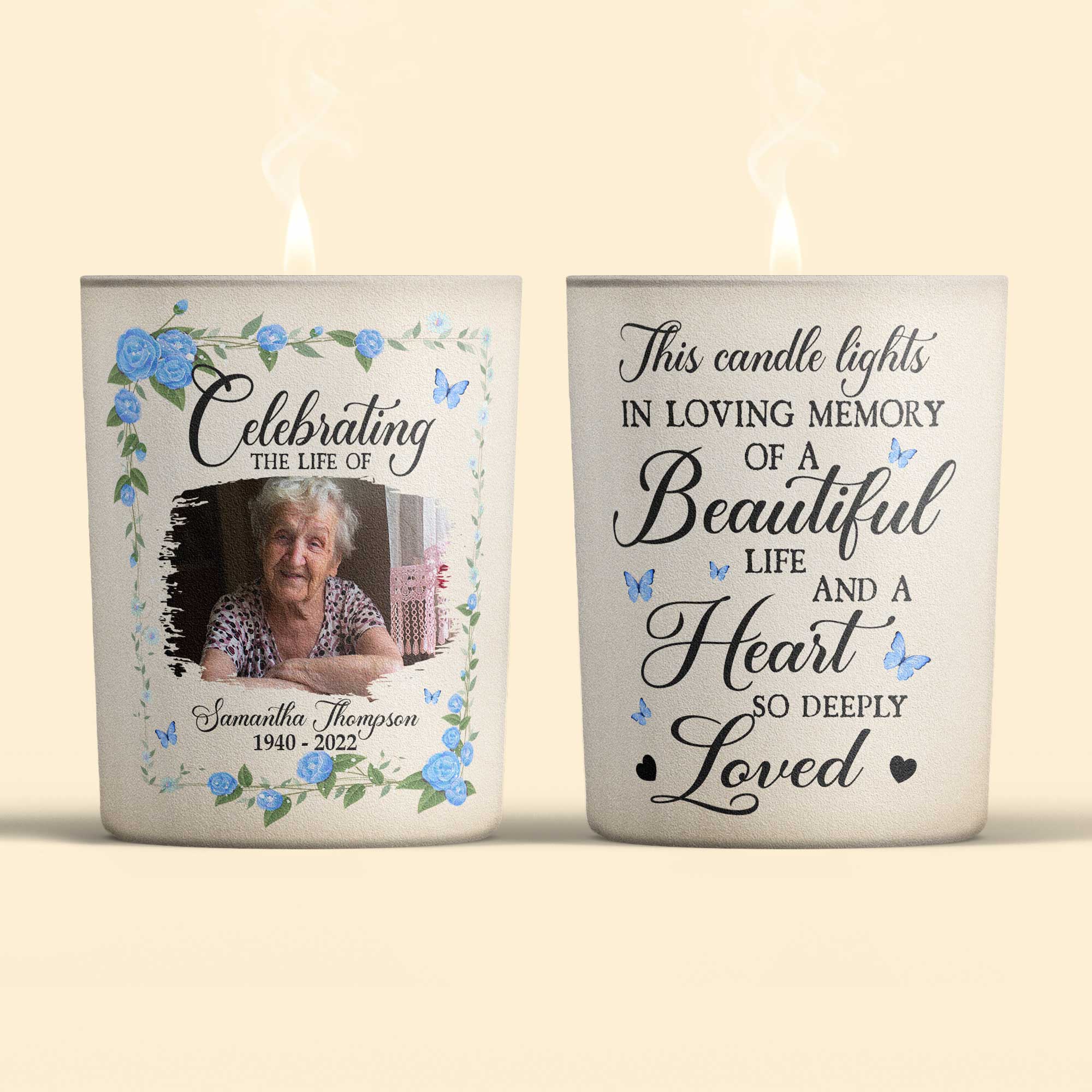Celebrating The Life - Personalized Photo Candle - Image 5