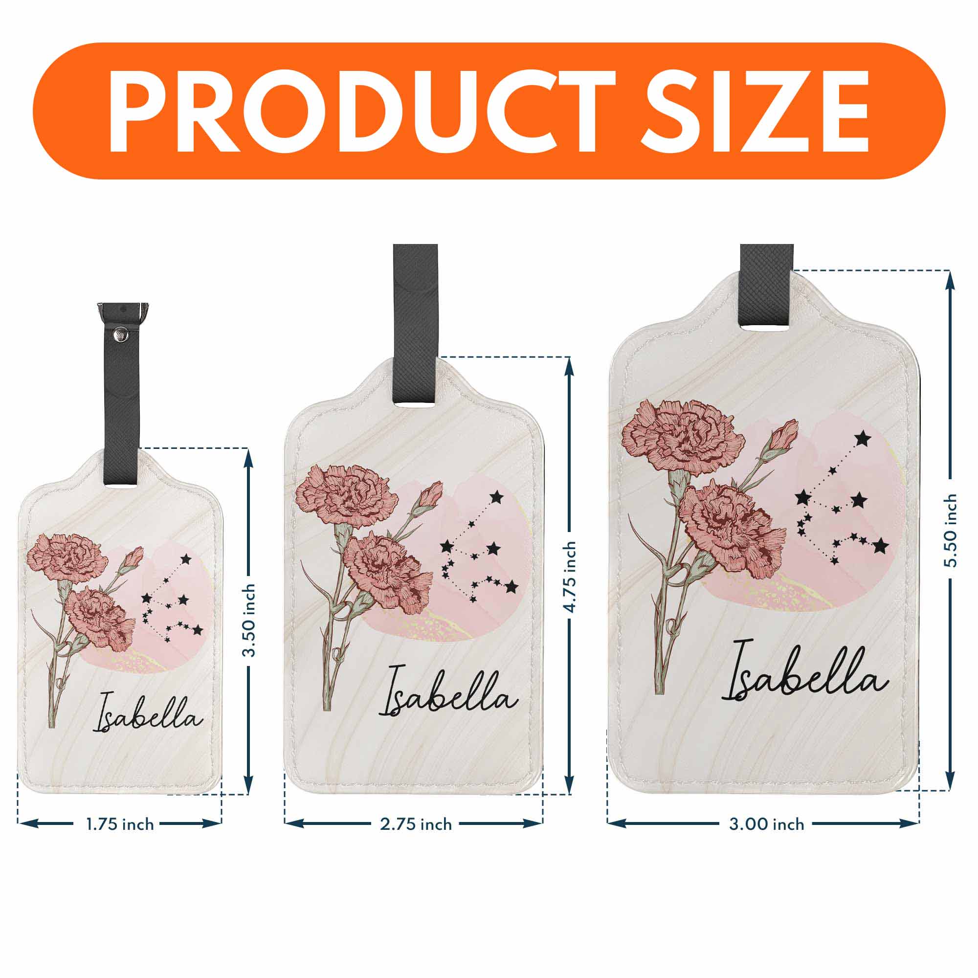 Celestial Birth Flower - Personalized Luggage Tag - Image 3