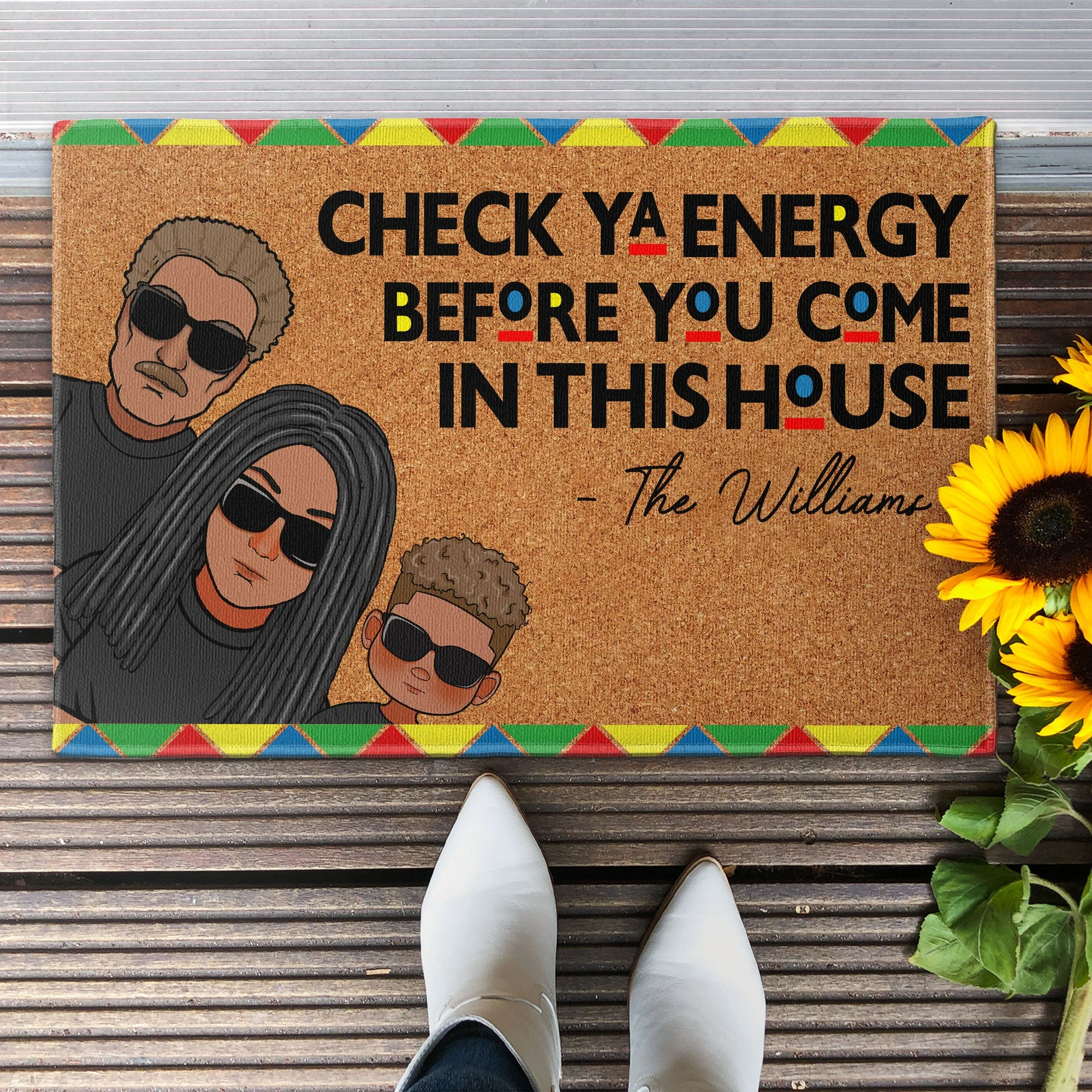 Check Ya Energy Before You Come In This House - Personalized Doormat - Image 2