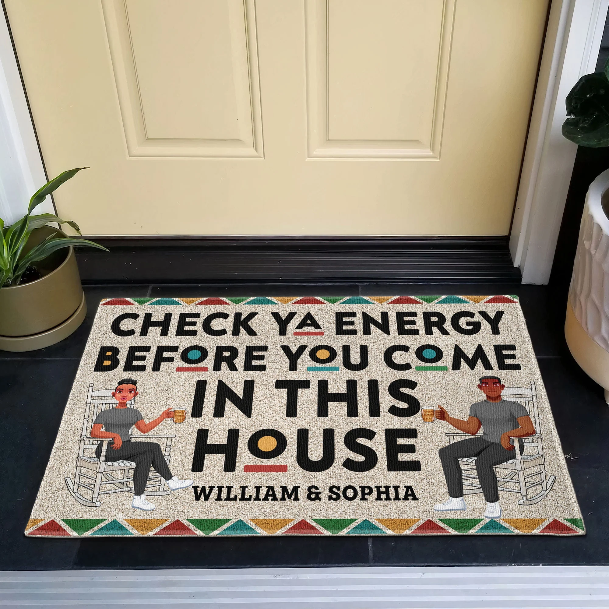Check Ya Energy Before You Come In This House - Personalized Doormat - Image 3