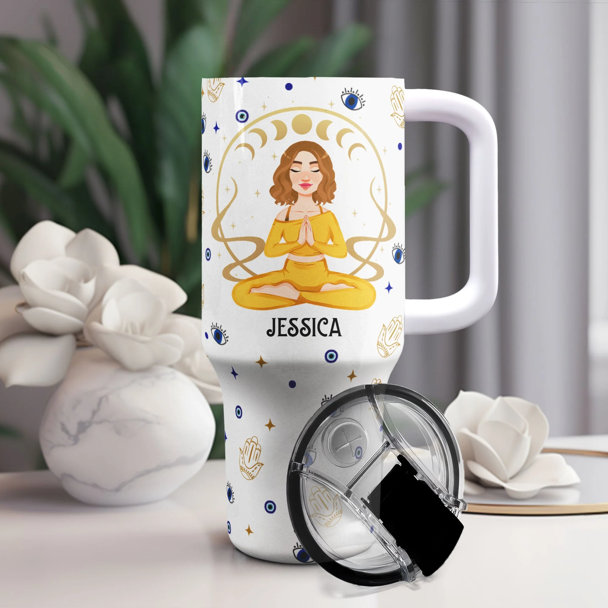 Check Ya Energy Before You Get Close To Me - Personalized 40oz Tumbler With Straw - Image 3
