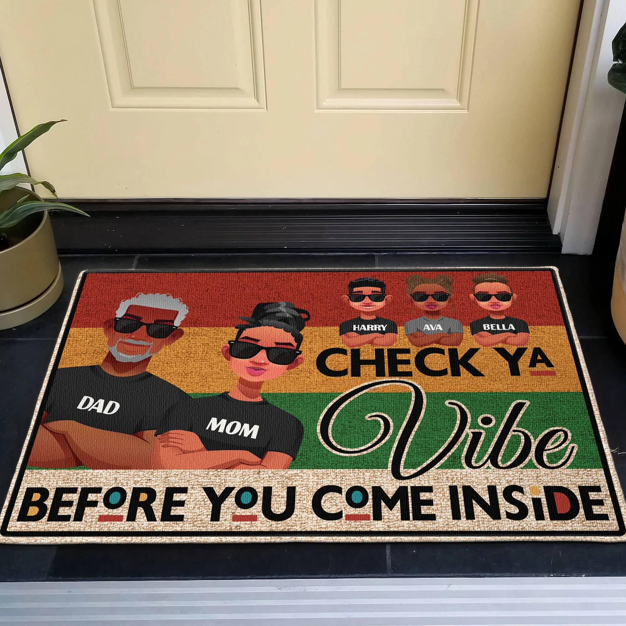 Check Ya Vibe Before You Come Inside - Personalized Doormat - Image 4