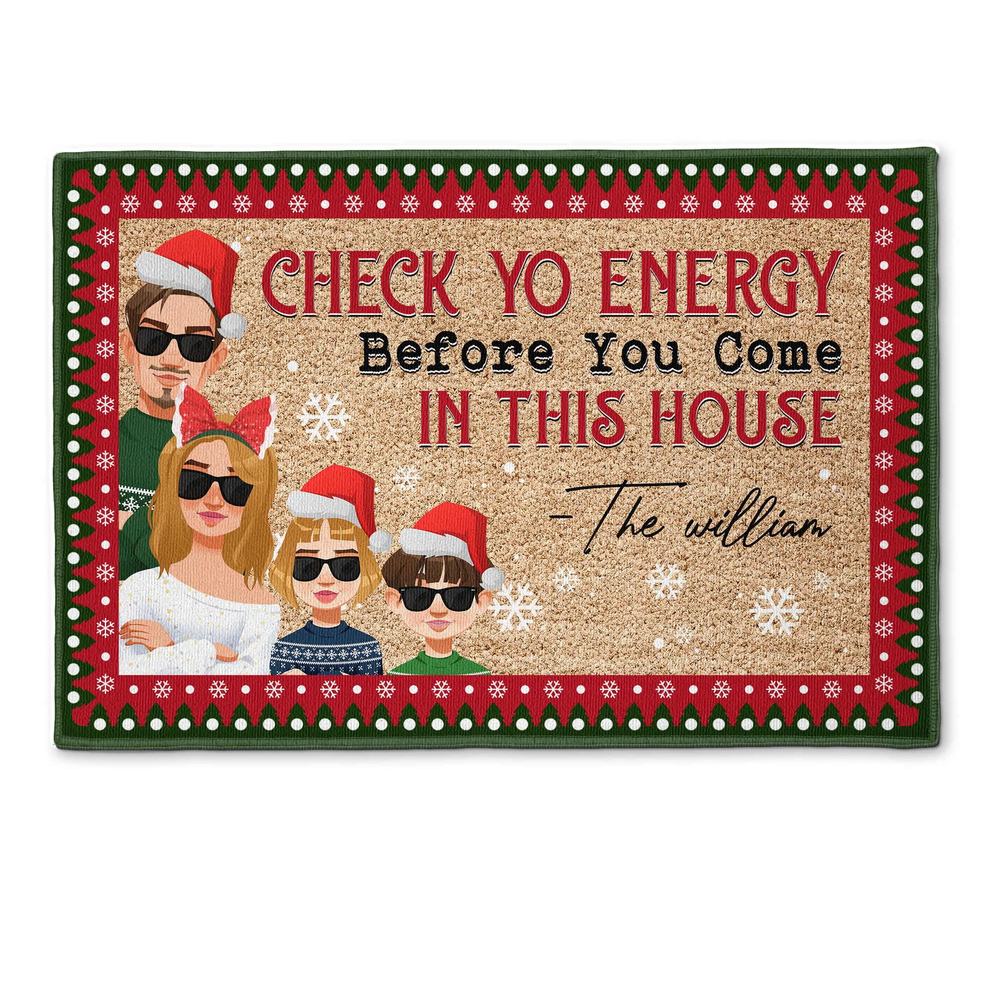 Check Yo Energy Before You Come In This House - Personalized Doormat - Christmas - Image 2